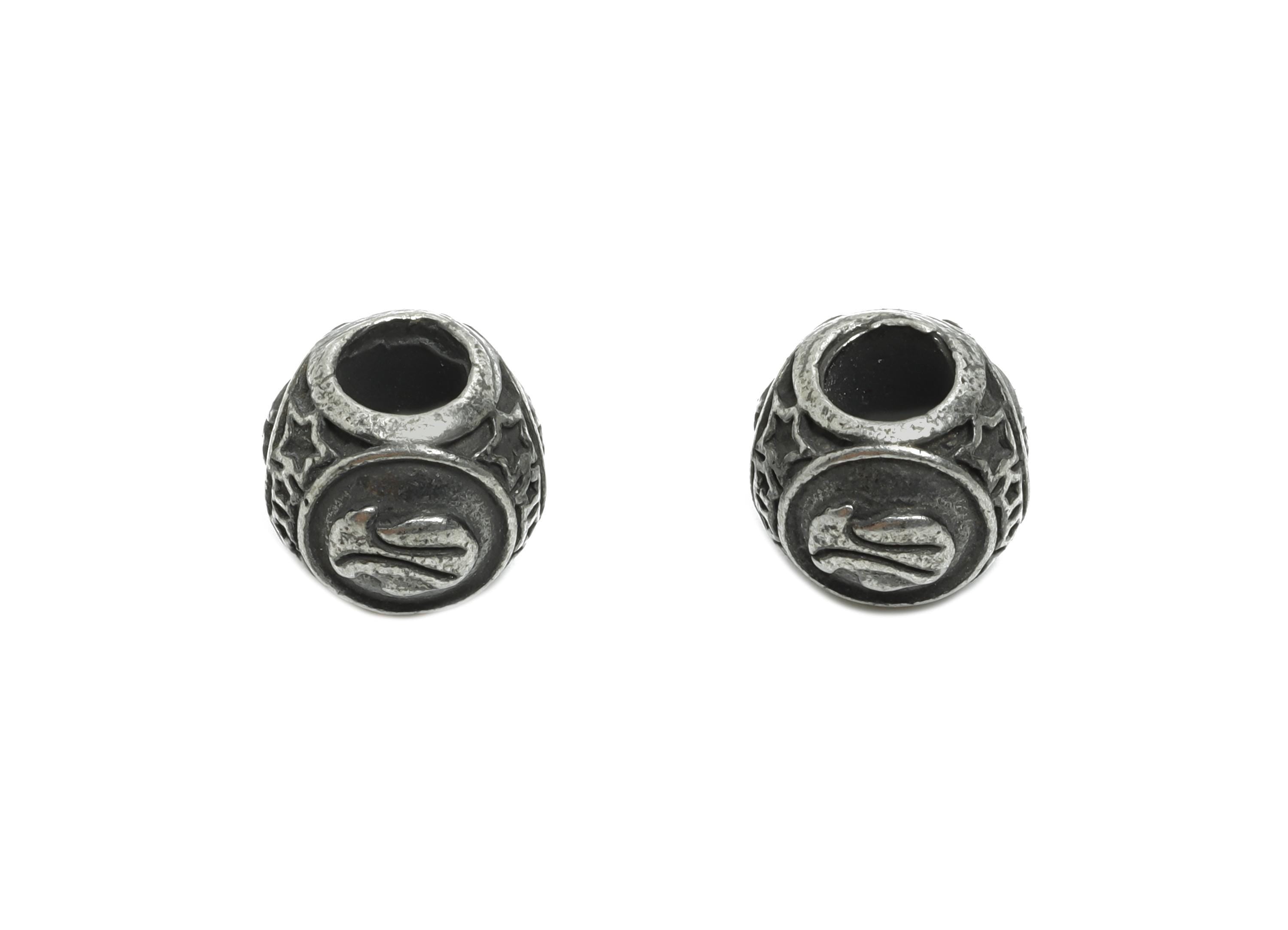 Steel Virgo Zodiac Bead - Astrology Spacer Bead for Bracelet - 304 Stainless Steel - Statement Steel Horoscope Bead - 9x10x9.7mm - SS1560H - DOMEDBAZAAR