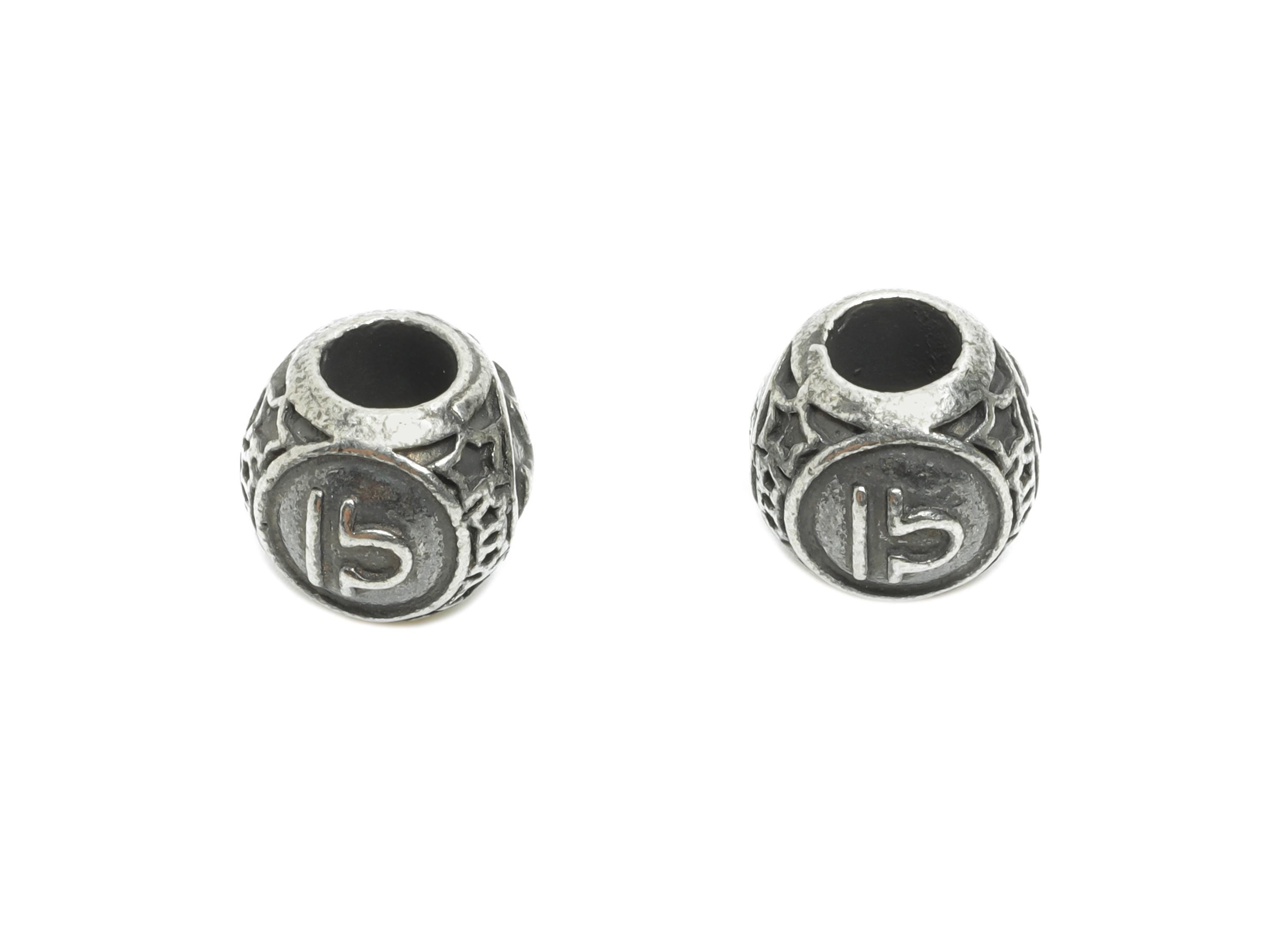 Steel Libra Zodiac Bead - Astrology Spacer Bead for Bracelet - 304 Stainless Steel - Statement Steel Horoscope Beads - 9x10x9.7mm - SS1560I - DOMEDBAZAAR