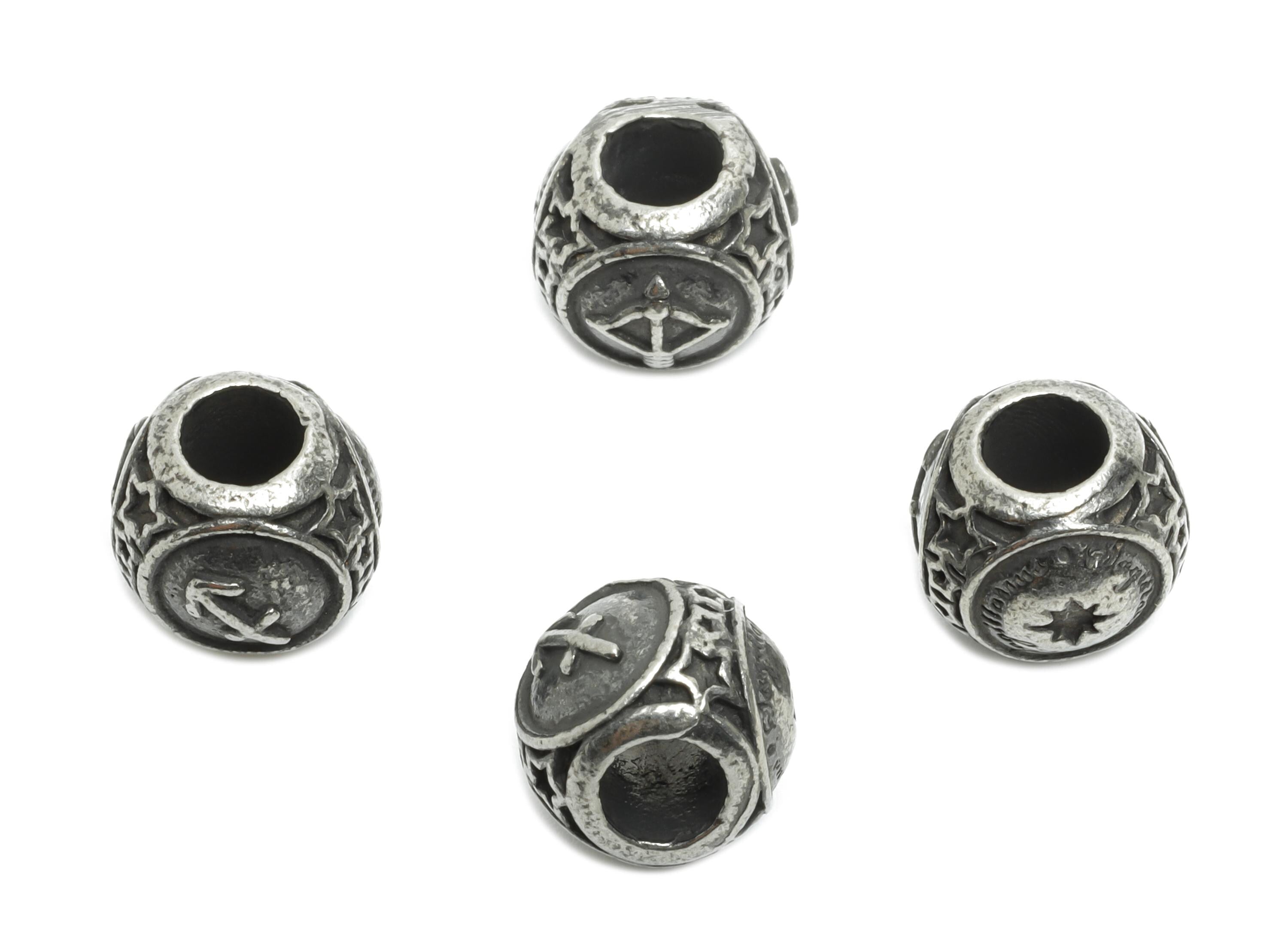 Steel Sagittarius Zodiac Beads - Astrology Spacer Bead for Bracelet - 304 Stainless Steel - Steel Horoscope Beads - 9x10x9.7mm - SS1560K - DOMEDBAZAAR