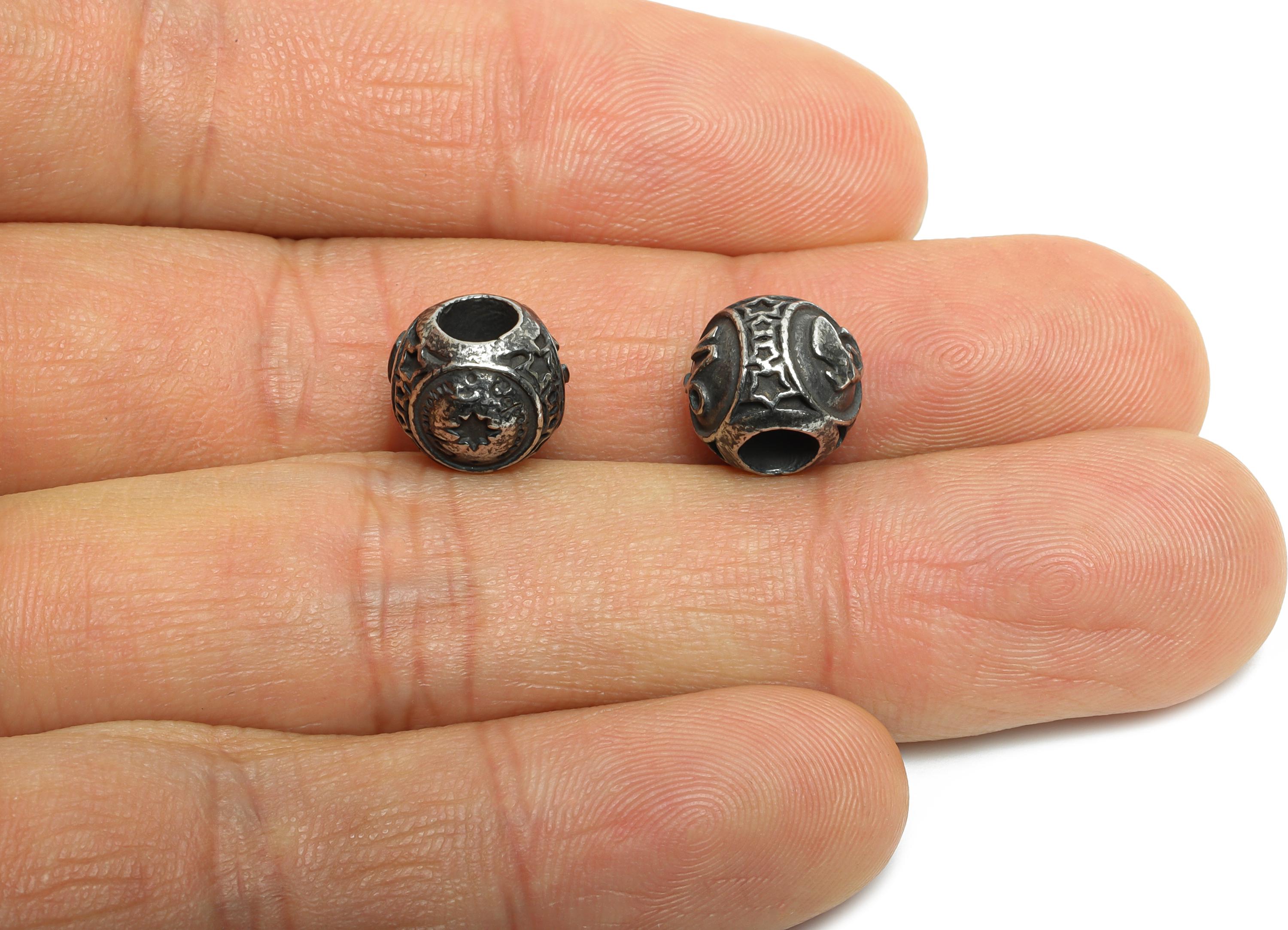 Steel Capricorn Zodiac Bead - Astrology Spacer Bead for Bracelet - 304 Stainless Steel - Statement Steel Horoscope Bead - 9x10x10mm -SS1560L - DOMEDBAZAAR