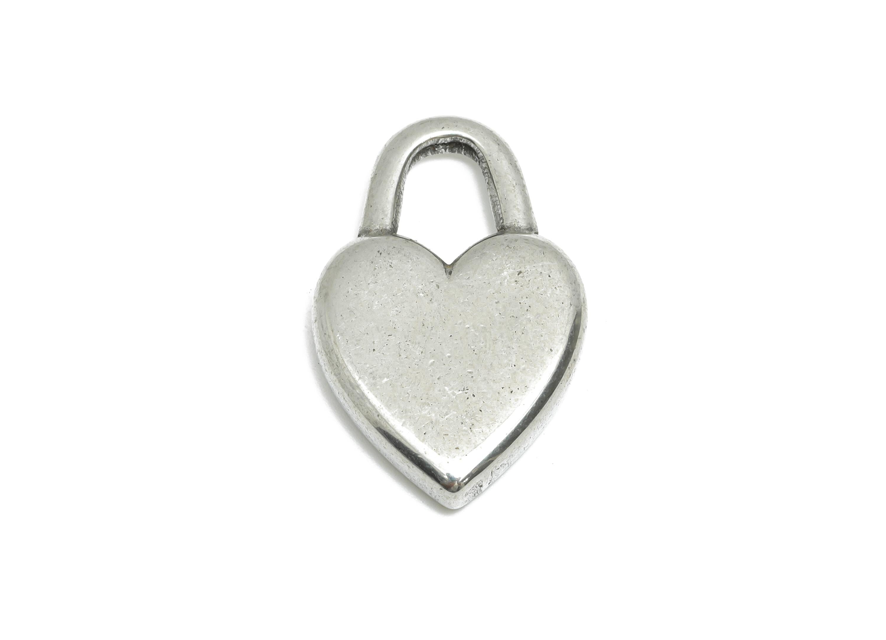 Stainless Steel Heart Charms - Smooth Heart Lock Pendant - Vintage Heart Lock Design - Symbolic Love Lock Jewelry - 24.65x15.89x4mm - SS1758 - DOMEDBAZAAR