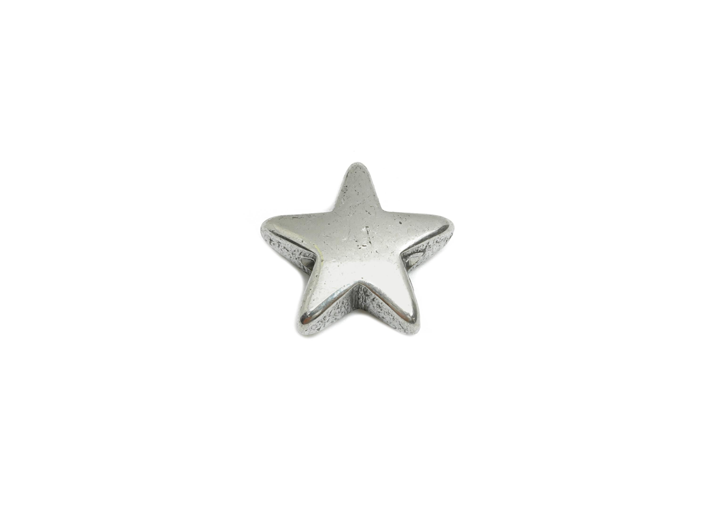 Stainless Steel Star Bead - Smooth Silver Star Bracelet Bead - Celestial Star Jewelry - Minimalist Steel Accent - 9.06x8.65x3.23mm - SS1780 - DOMEDBAZAAR