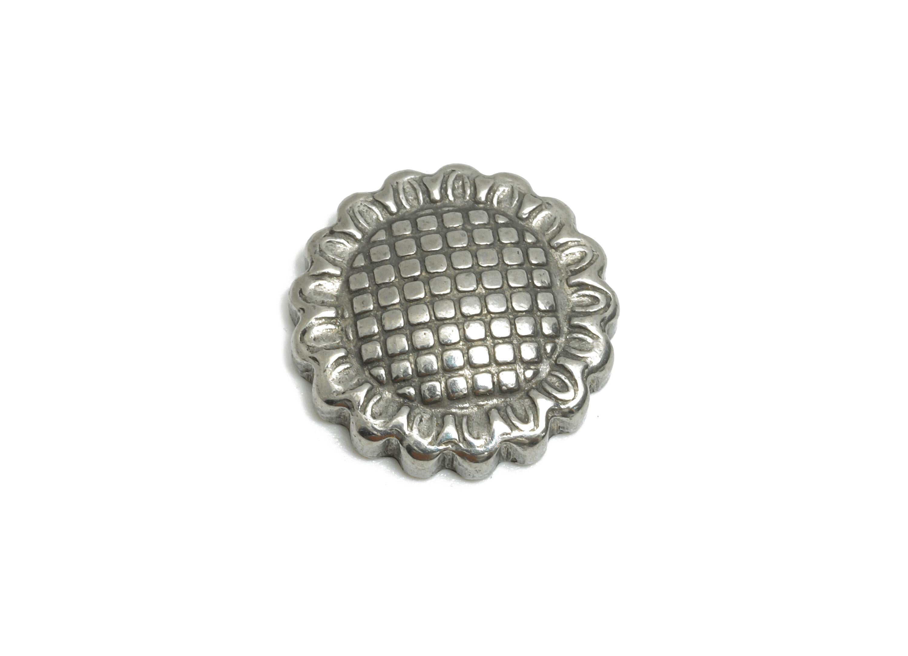 Stainless Steel Sunflower Charm - Textured Botanical Flower Charm - Minimalist Flower Design - Elegant Jewelry Making - 12x12x2.9mm - SS1830 - DOMEDBAZAAR