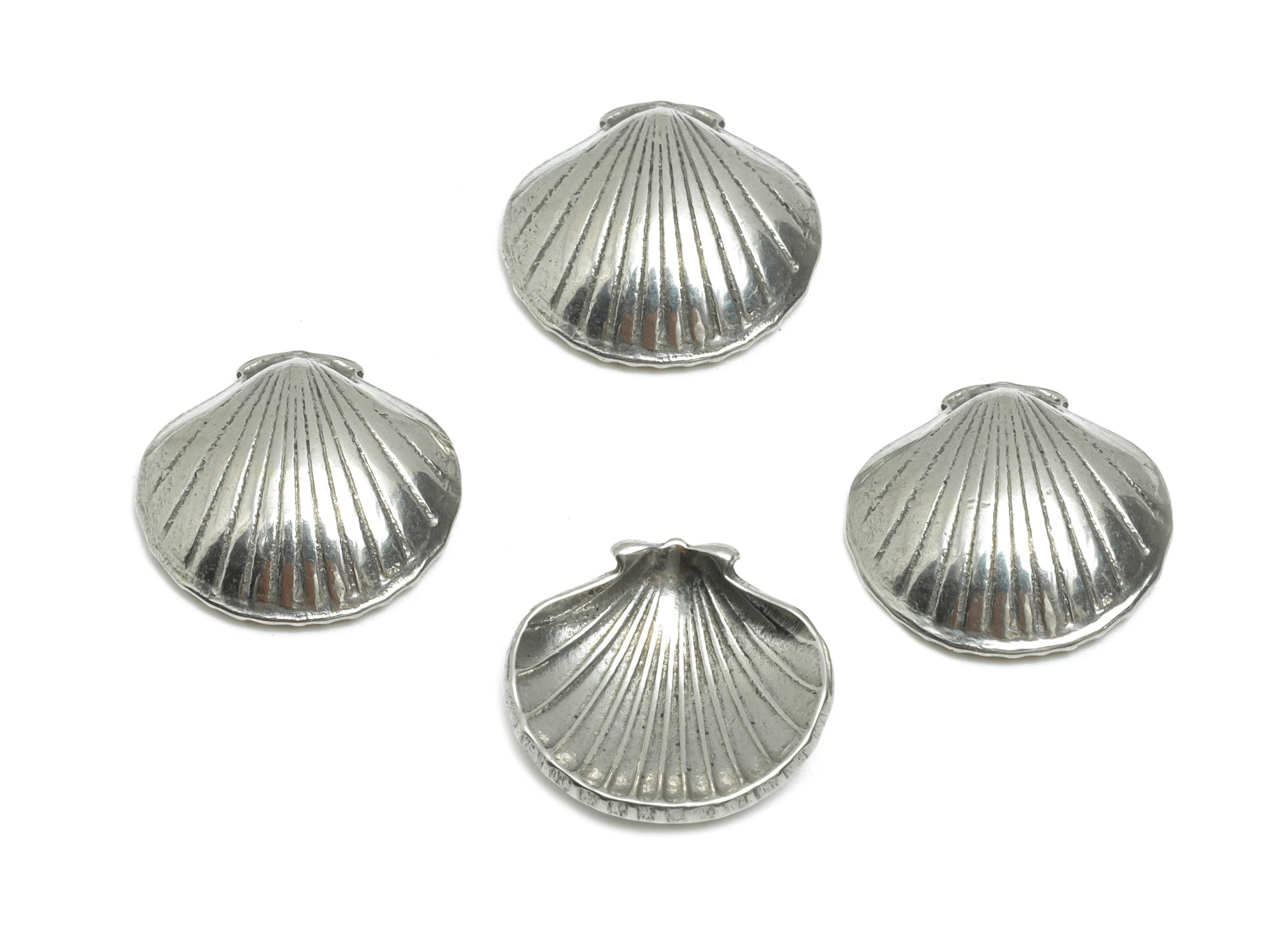 Steel Shell Charms - Textured Steel Marine Shell Charm - Nature Silver Ocean Life Design - Steel Jewelry Accessory - 12x11.7x3.29mm - SS1951 - DOMEDBAZAAR