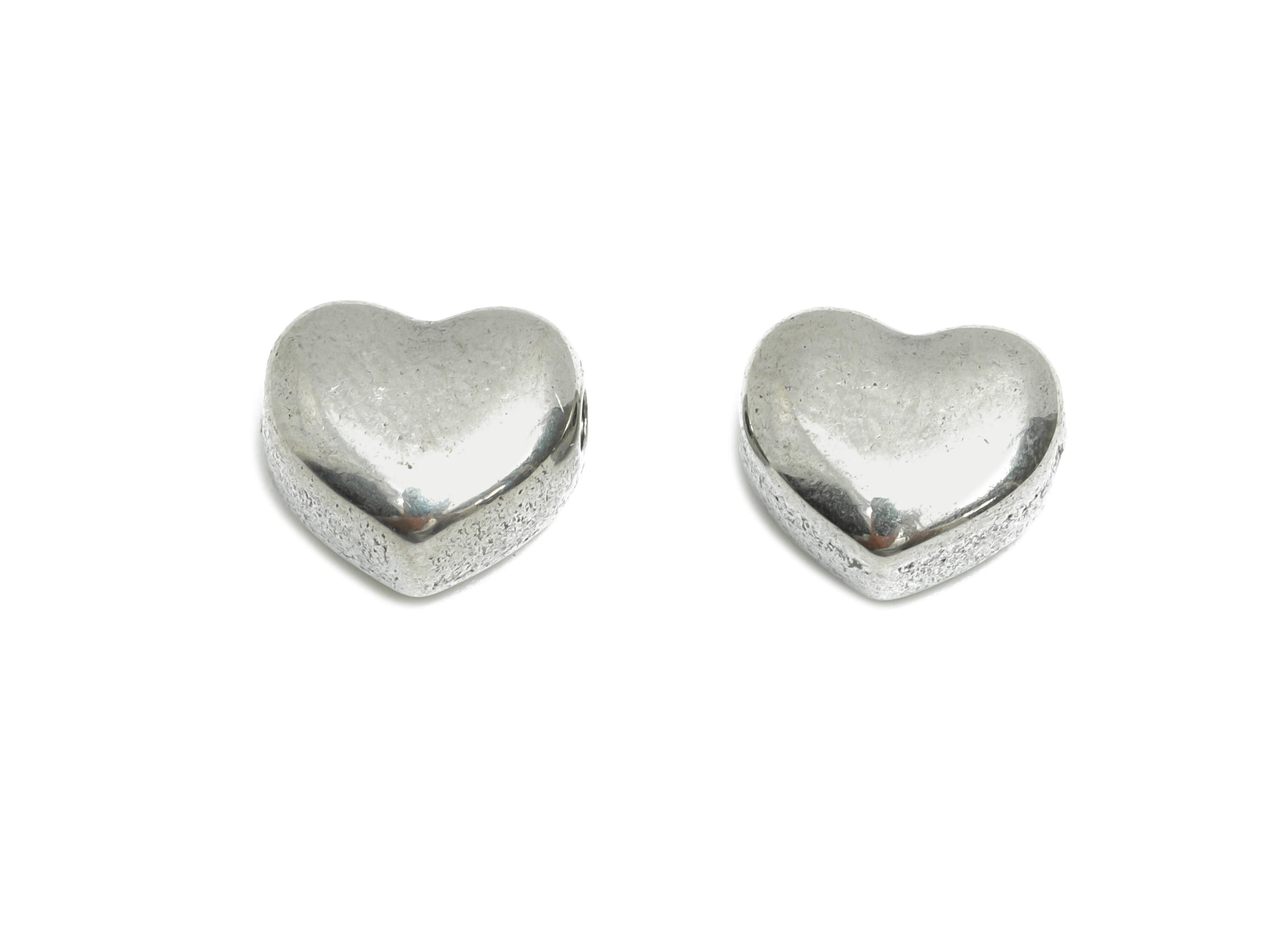 Stainless Steel Heart Beads - Silver Heart Bracelet Beads - Smooth Heart Jewelry - Minimalist Jewelry Making - 10.28x8.73x5.75mm - SS1907 - DOMEDBAZAAR