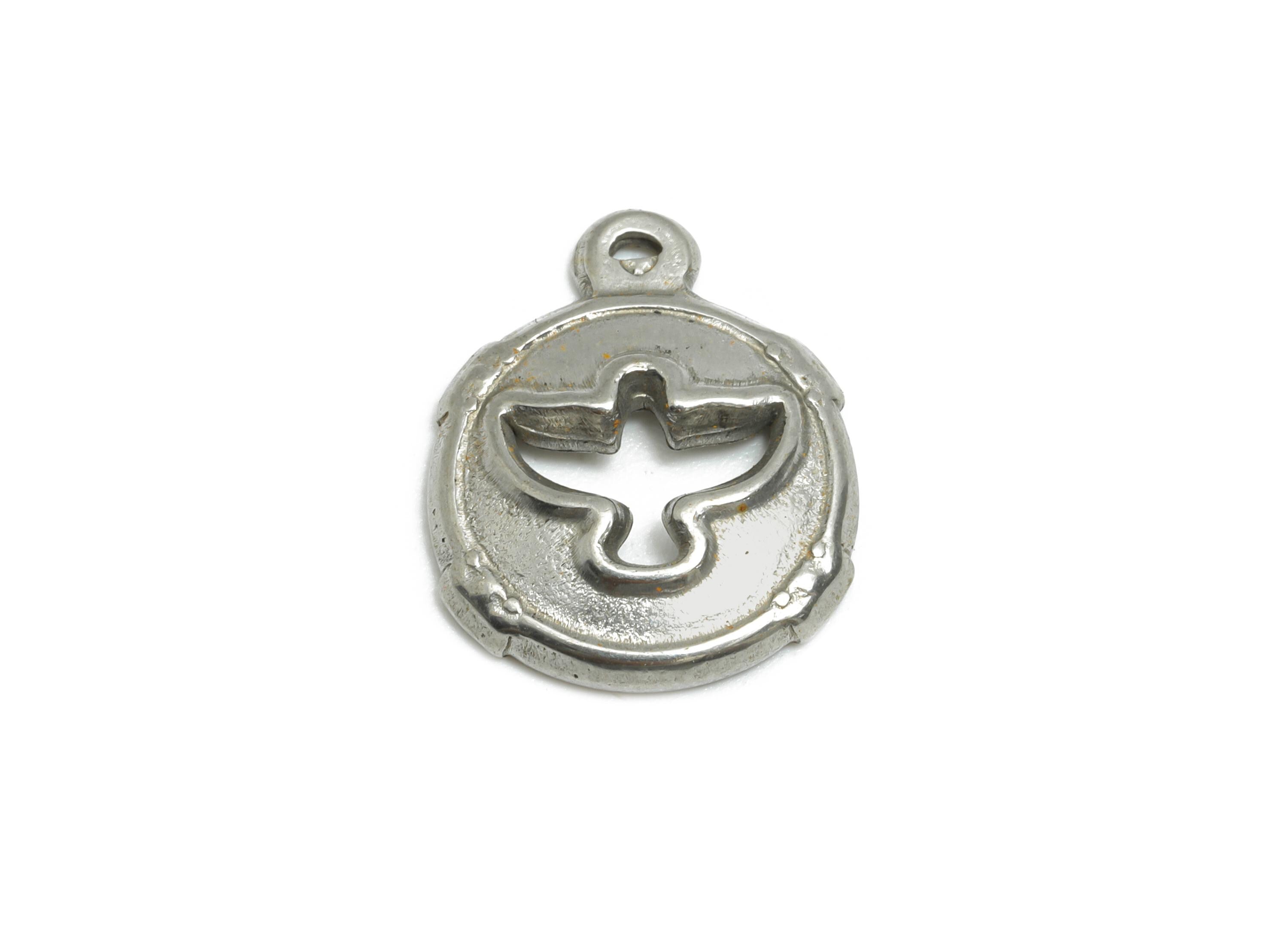 Steel Bird Charm - Freedom Spiritual Symbol Charm for Necklace - DIY Jewelry Handmade Stainless Steel Jewelry - 14x11x2.49mm - SS1829 - DOMEDBAZAAR