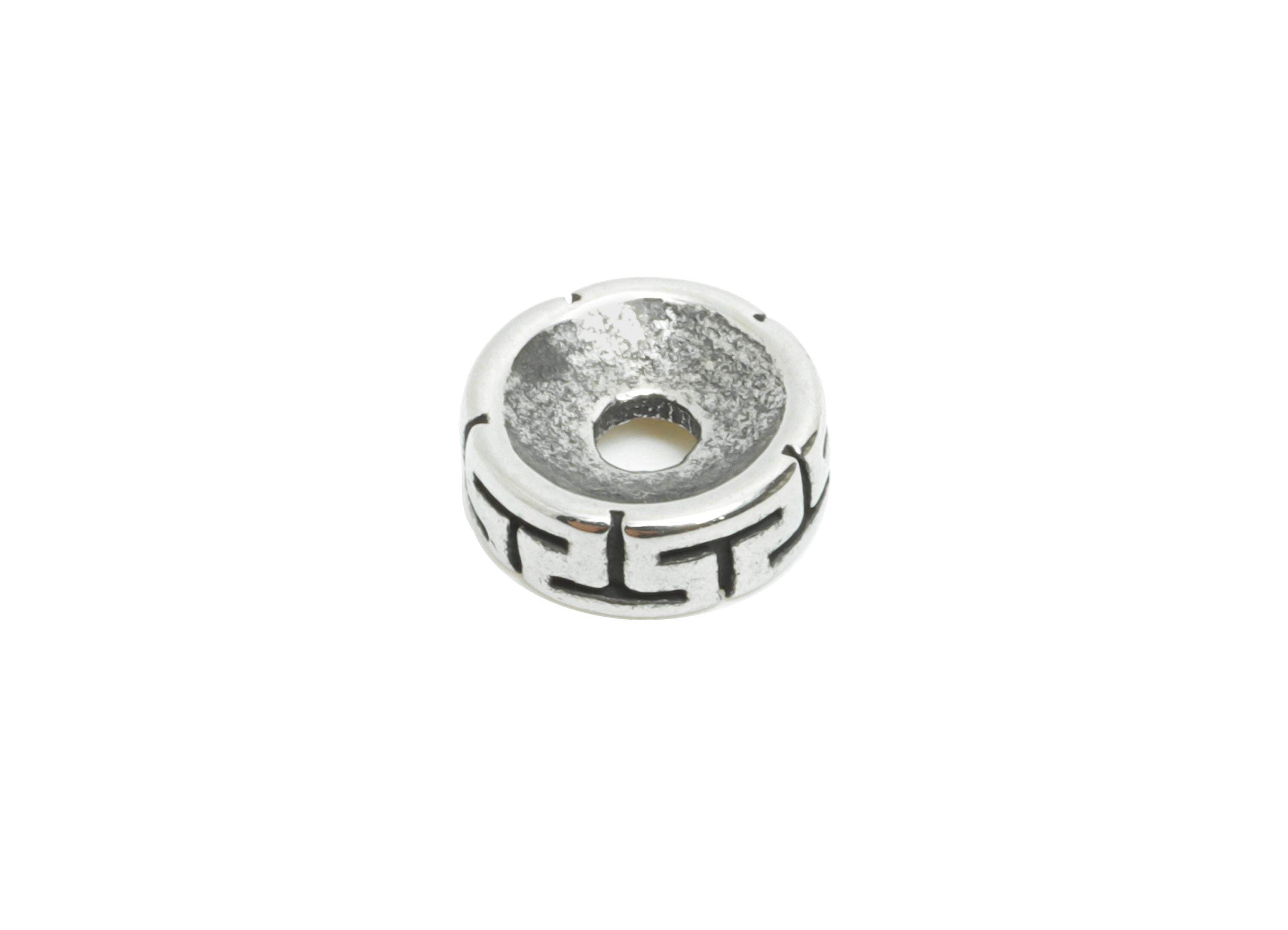Stainless Steel Geometric Bead - Vintage Spacer Bead for Bracelet - Handcrafted Metal Bead - DIY Jewelry Space Beads - 8x8.25x2mm - SS1598 - DOMEDBAZAAR