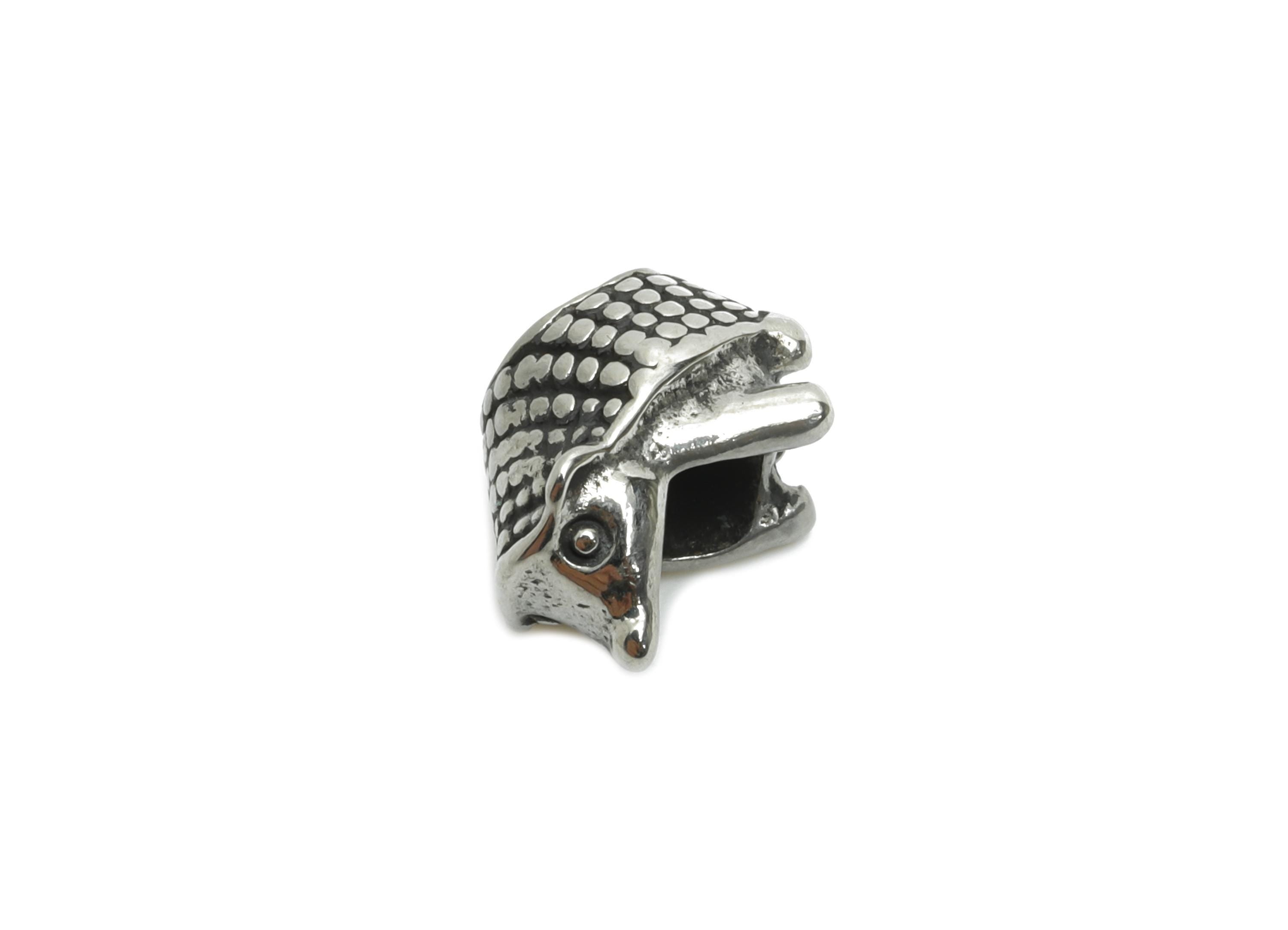 Stainless Steel Hedgehog Bead - Vintage Spacer Bead for Bracelet - DIY Handmade Bead Jewelry - Detailed Spacer Beads - 11x8x9.85mm - SS1585 - DOMEDBAZAAR