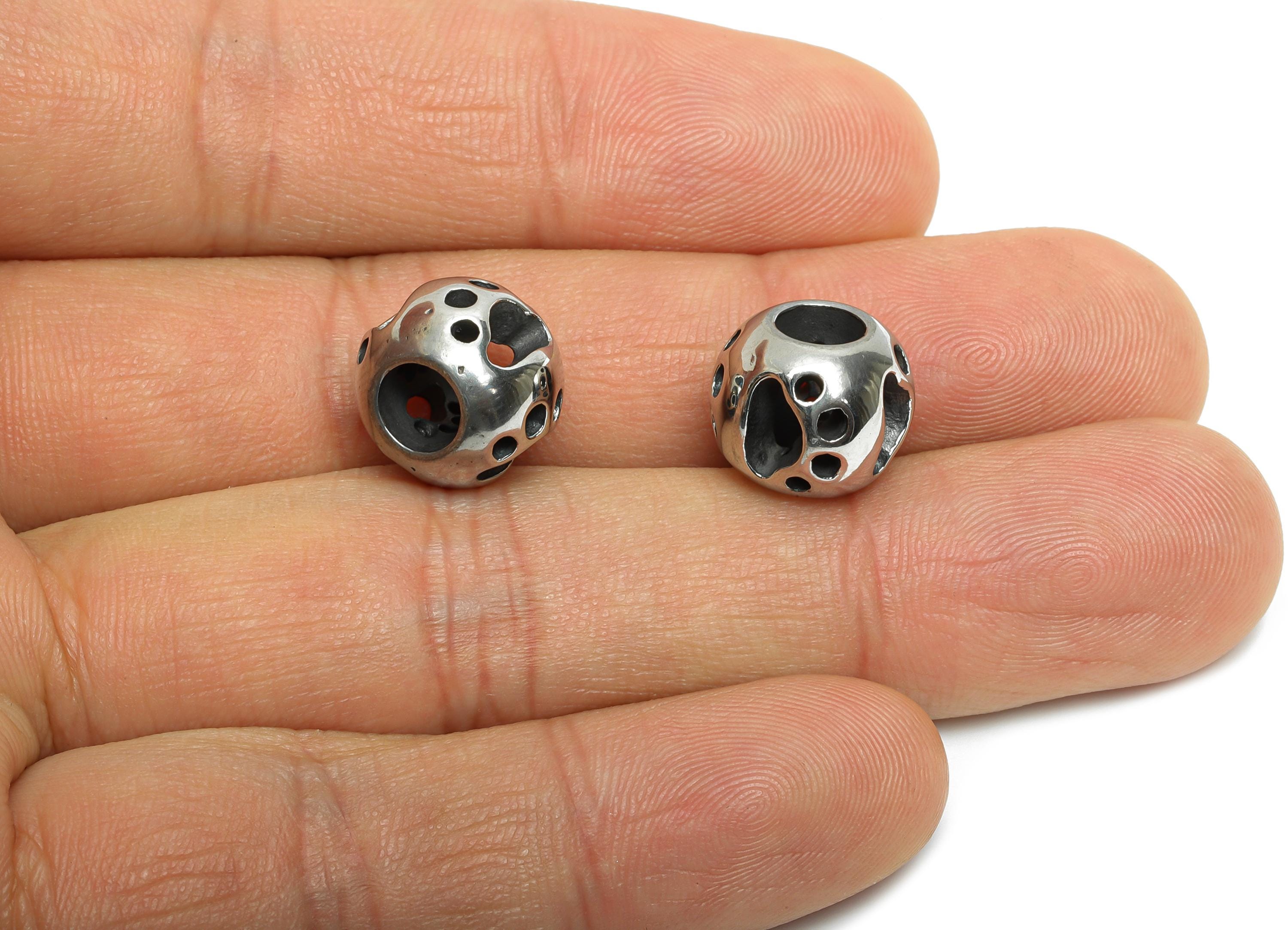 Stainless Steel Sphere Beads - Bear Paw Round Bead for Bracelet - 304 Stainless Steel - Ball Steel Spacer Beads - 11.9x11.5x10.5mm - SS1586 - DOMEDBAZAAR