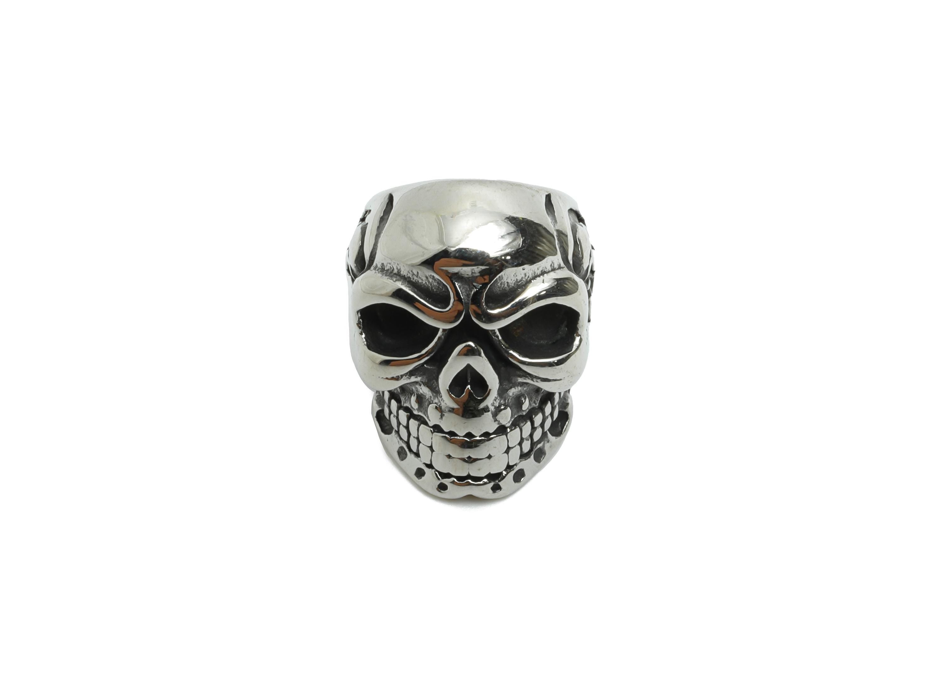 Steel Skull Beads - Skull Spacer Bead for Bracelet - 304 Stainless Steel - Punk Style Charm - Halloween Jewelry - 15.9x12x14.78mm - SS1574 - DOMEDBAZAAR
