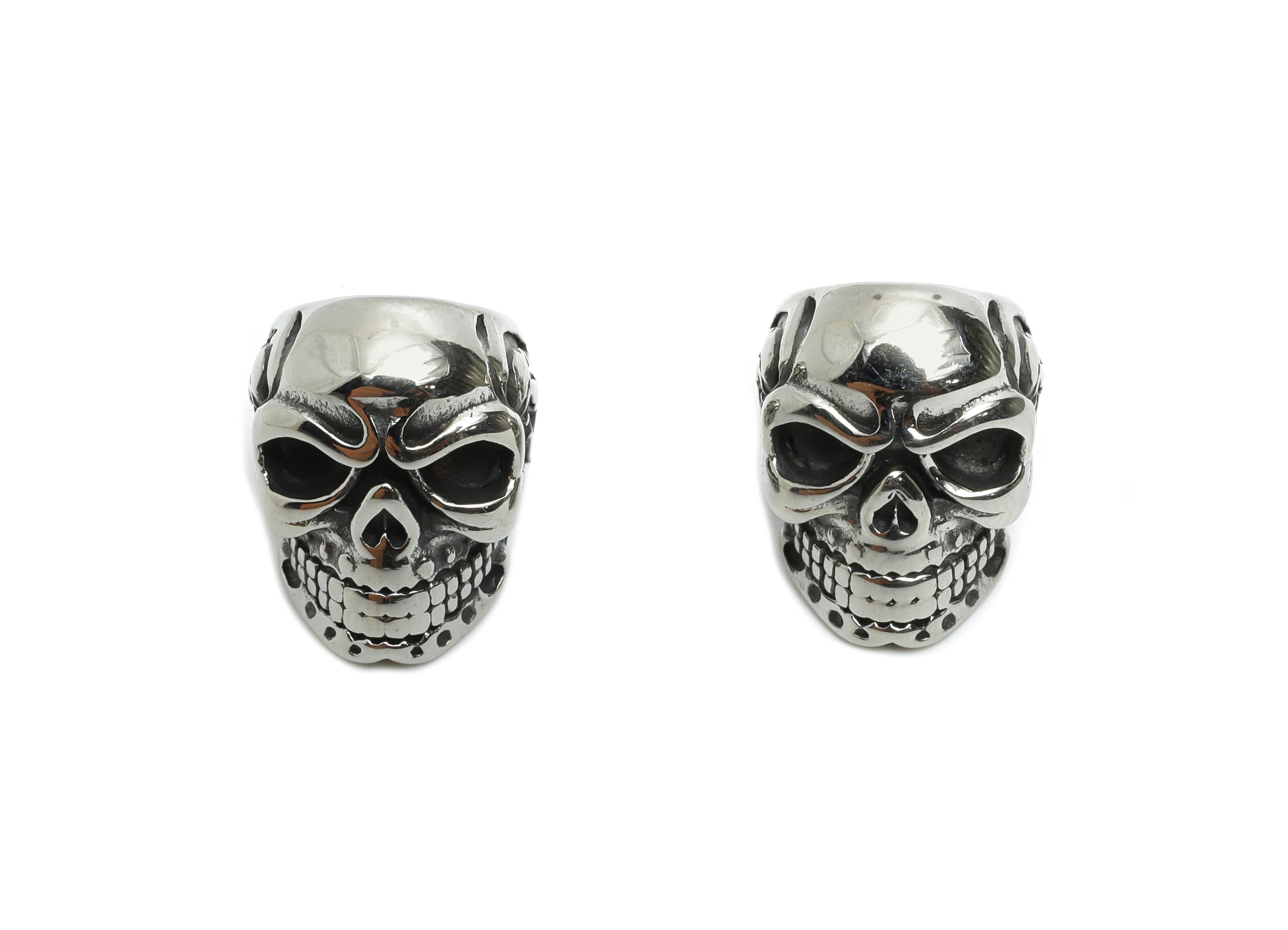 Steel Skull Beads - Skull Spacer Bead for Bracelet - 304 Stainless Steel - Punk Style Charm - Halloween Jewelry - 15.9x12x14.78mm - SS1574 - DOMEDBAZAAR