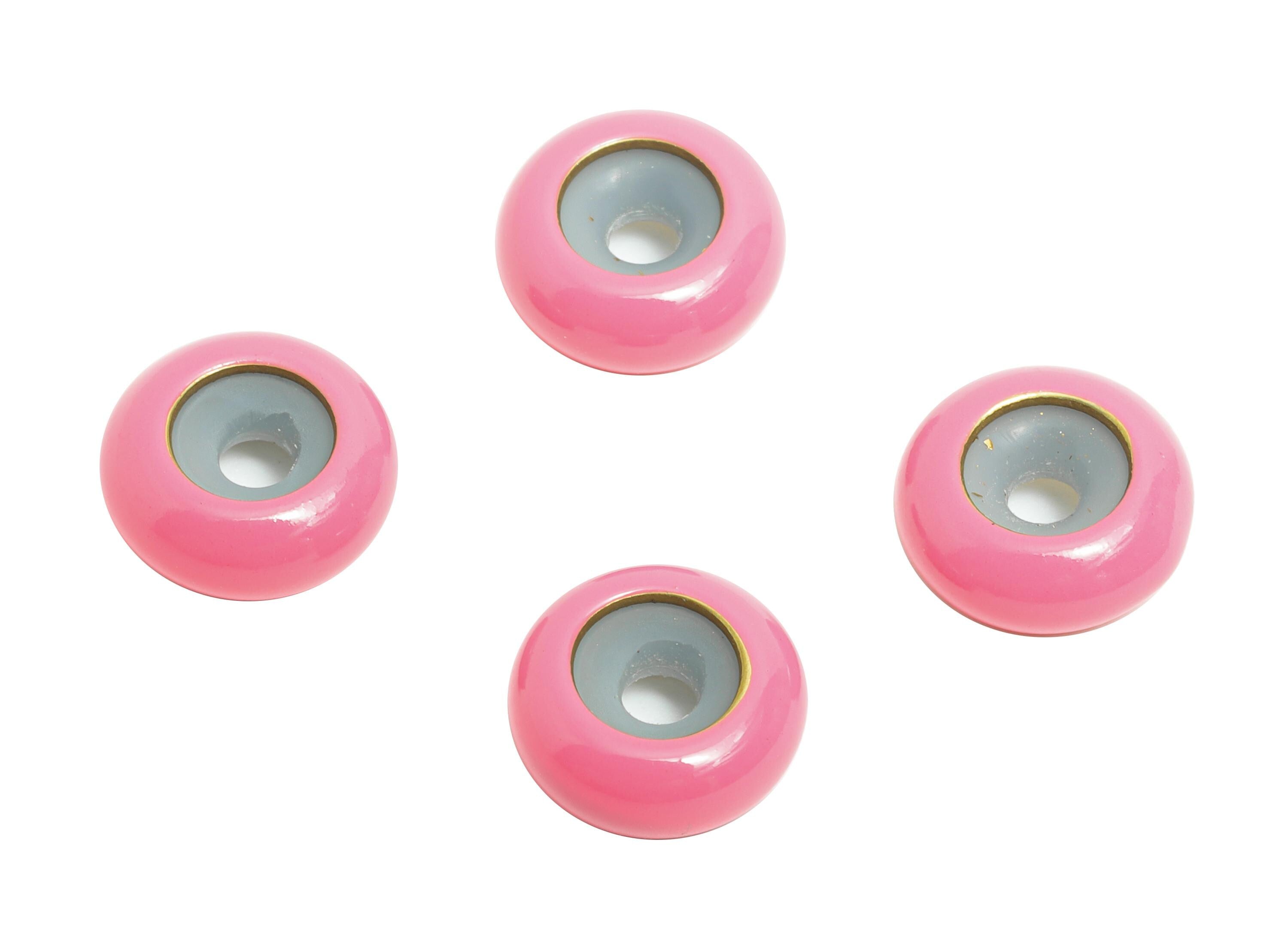 Pink Donut Spacer Bead - Brass Enamel Rubber Bracelet Stopper - Adjustable Rondelle Beads - Sililcone Smart Bead - 10x10x4mm - RGP10463F - DOMEDBAZAAR
