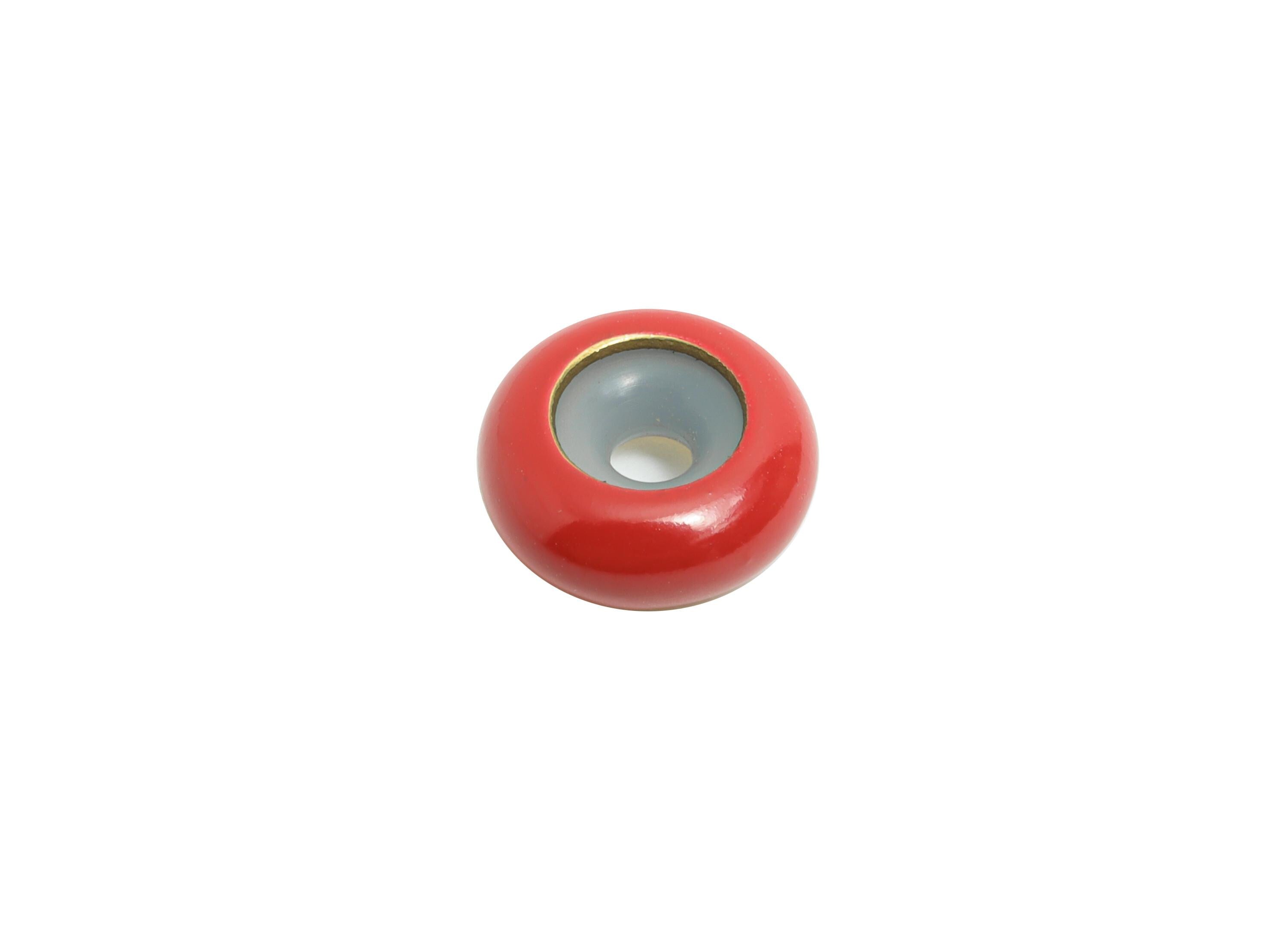Red Donut Spacer Bead - Brass Enamel Rubber Bracelet Stopper Beads - Adjustable Rondelle Beads - Silicone Smart Bead - 10x10x4mm - RGP10463D - DOMEDBAZAAR