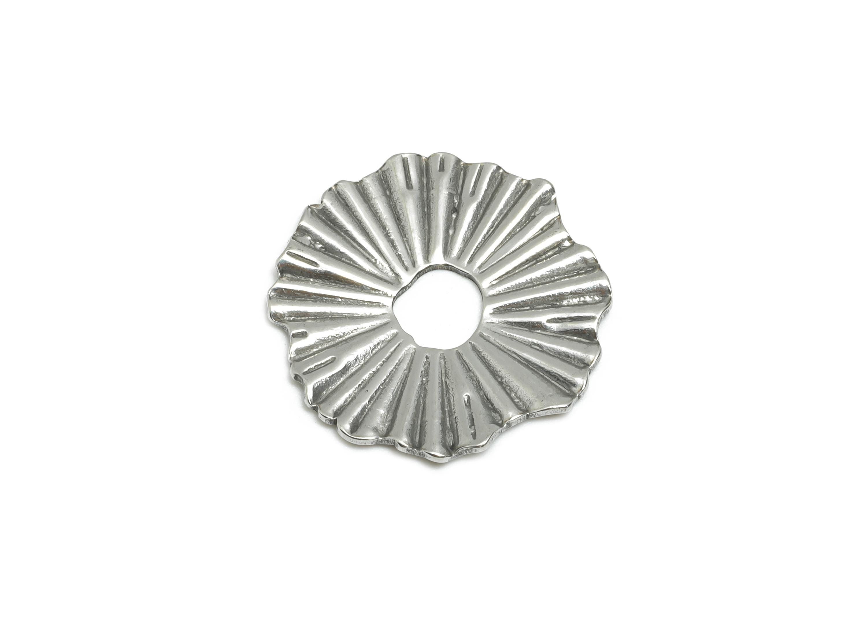 Stainless Steel Flower Charm - Textured Hollow Flower Charm - Minimalist Floral Accent - DIY Steel Jewelry Supplies - 17.05x16.4x1mm -SS1767 - DOMEDBAZAAR