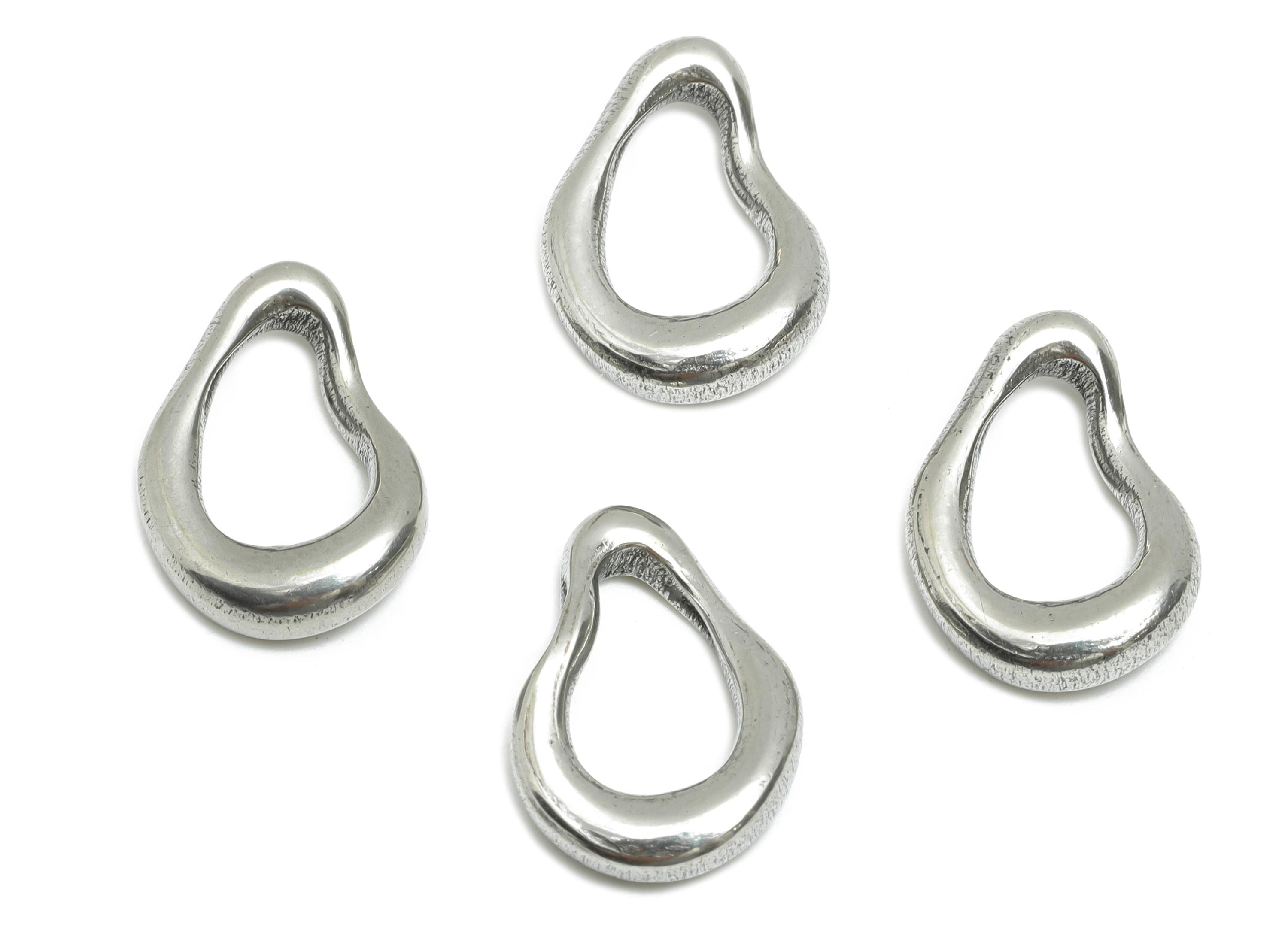 Stainless Steel Teardrop Charm - Abstract Metallic Irregular Charm - Textured Drop Charm - Minimalist Jewelry Making - 15x10x2.7mm - SS1955 - DOMEDBAZAAR