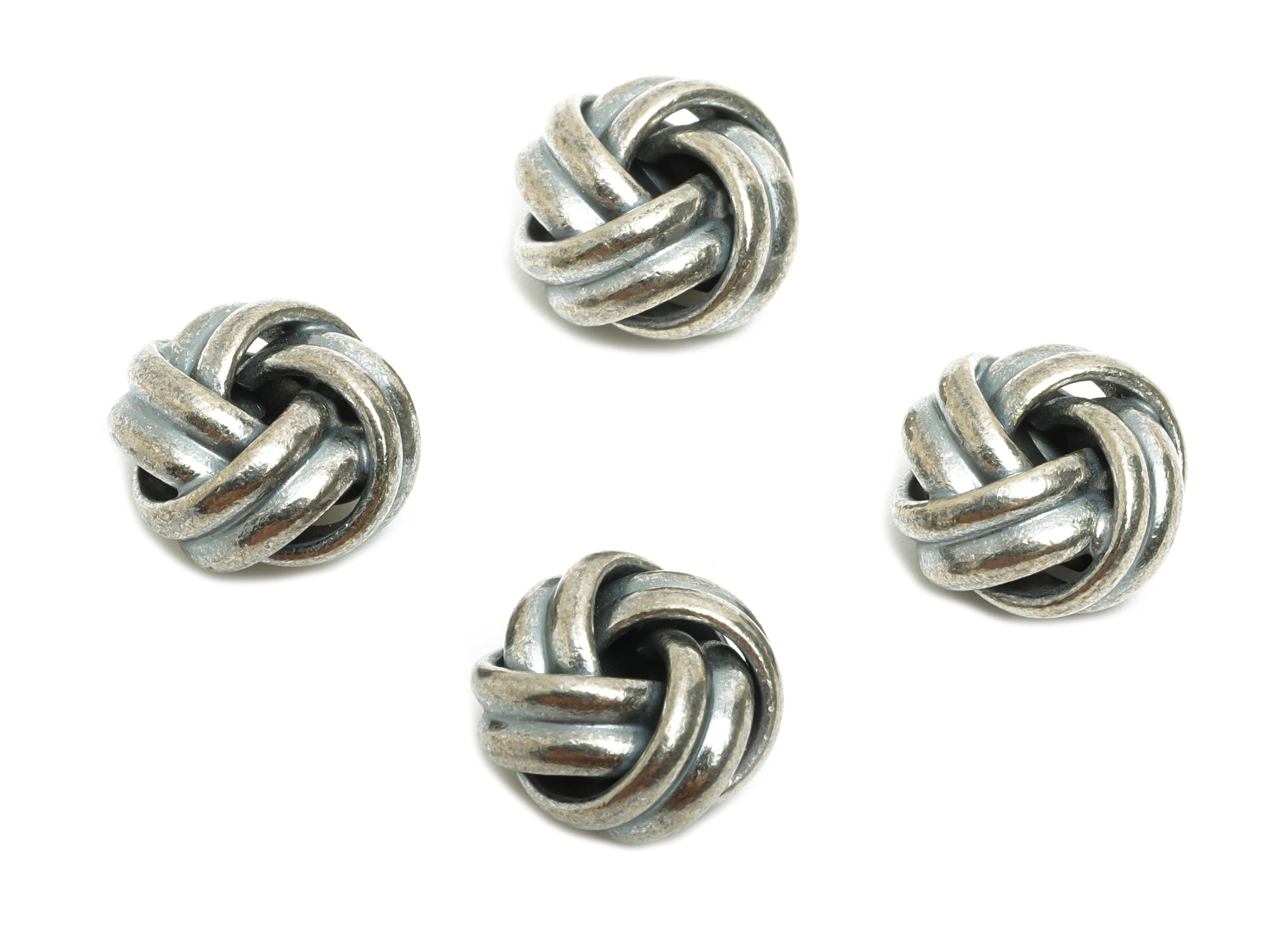 Brass Woven Bead - Knot Spacer Bead - Decorative Textured Twisted Bead - Bead for DIY Bracelets - Silver Argent - 10x10.3x6mm - RGP10733 - DOMEDBAZAAR