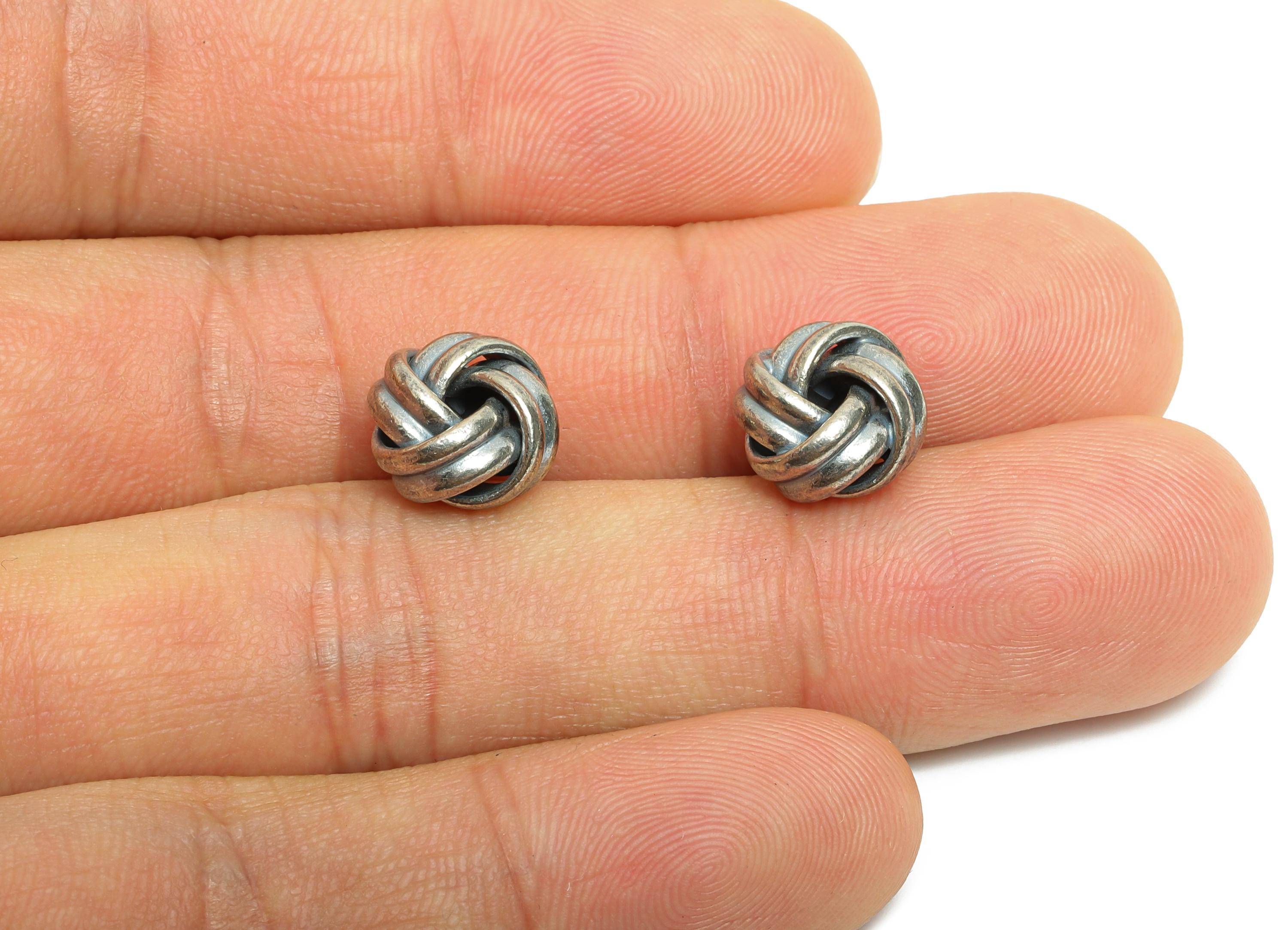 Brass Woven Bead - Knot Spacer Bead - Decorative Textured Twisted Bead - Bead for DIY Bracelets - Silver Argent - 10x10.3x6mm - RGP10733 - DOMEDBAZAAR