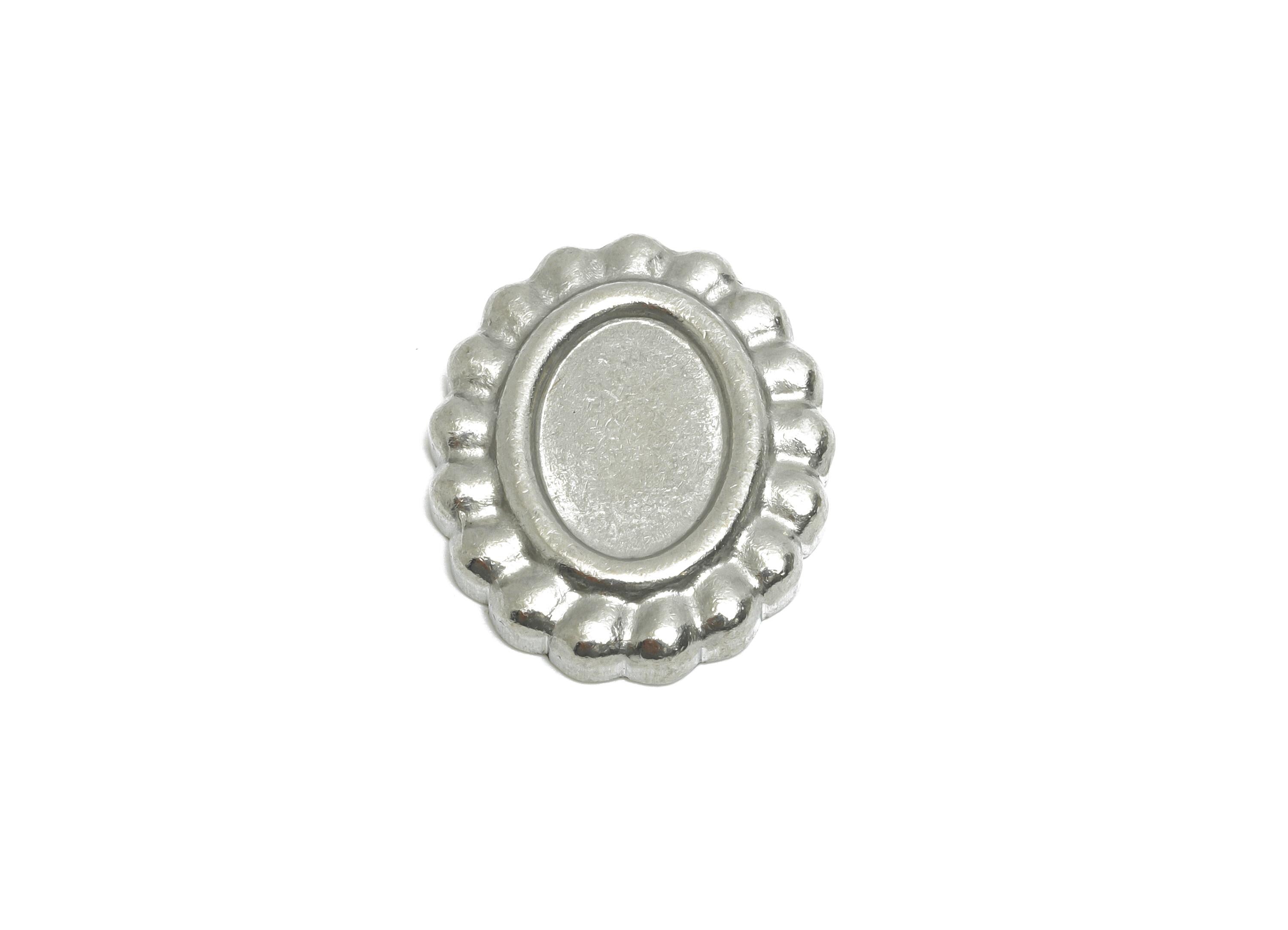 Stainless Steel Oval Charms - Steel Vintage Frame Charm - Blank Oval Versatile Pendant Base - Stainless Steel Jewelry - 18x14x2.8mm - SS2072 - DOMEDBAZAAR