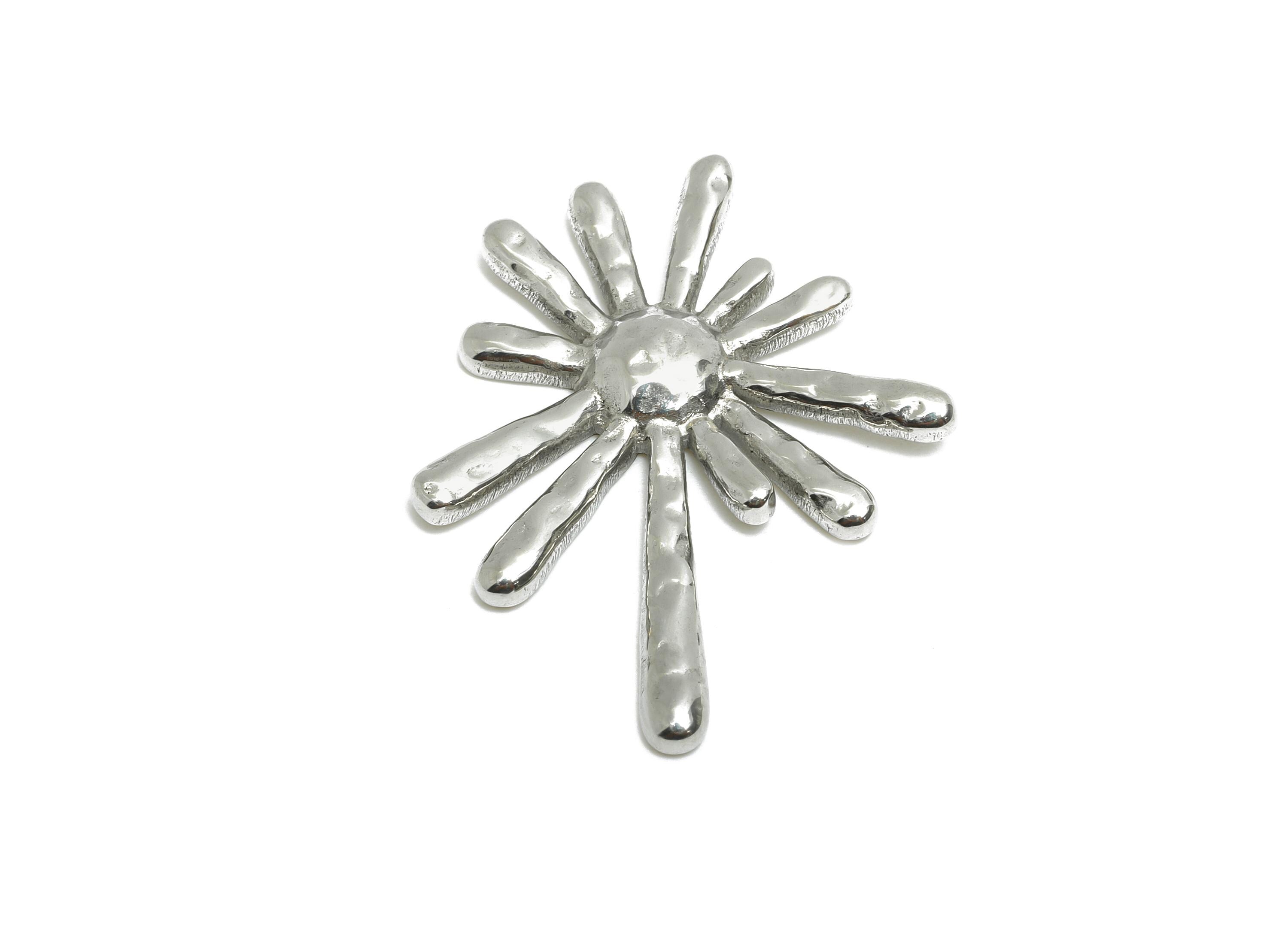 Stainless Steel Sunburst Charm - Steel Starburst Charm - Minimalist Cosmic Starburst Charm - Stainless Steel Jewelry - 30x24x2.89mm - SS2061 - DOMEDBAZAAR