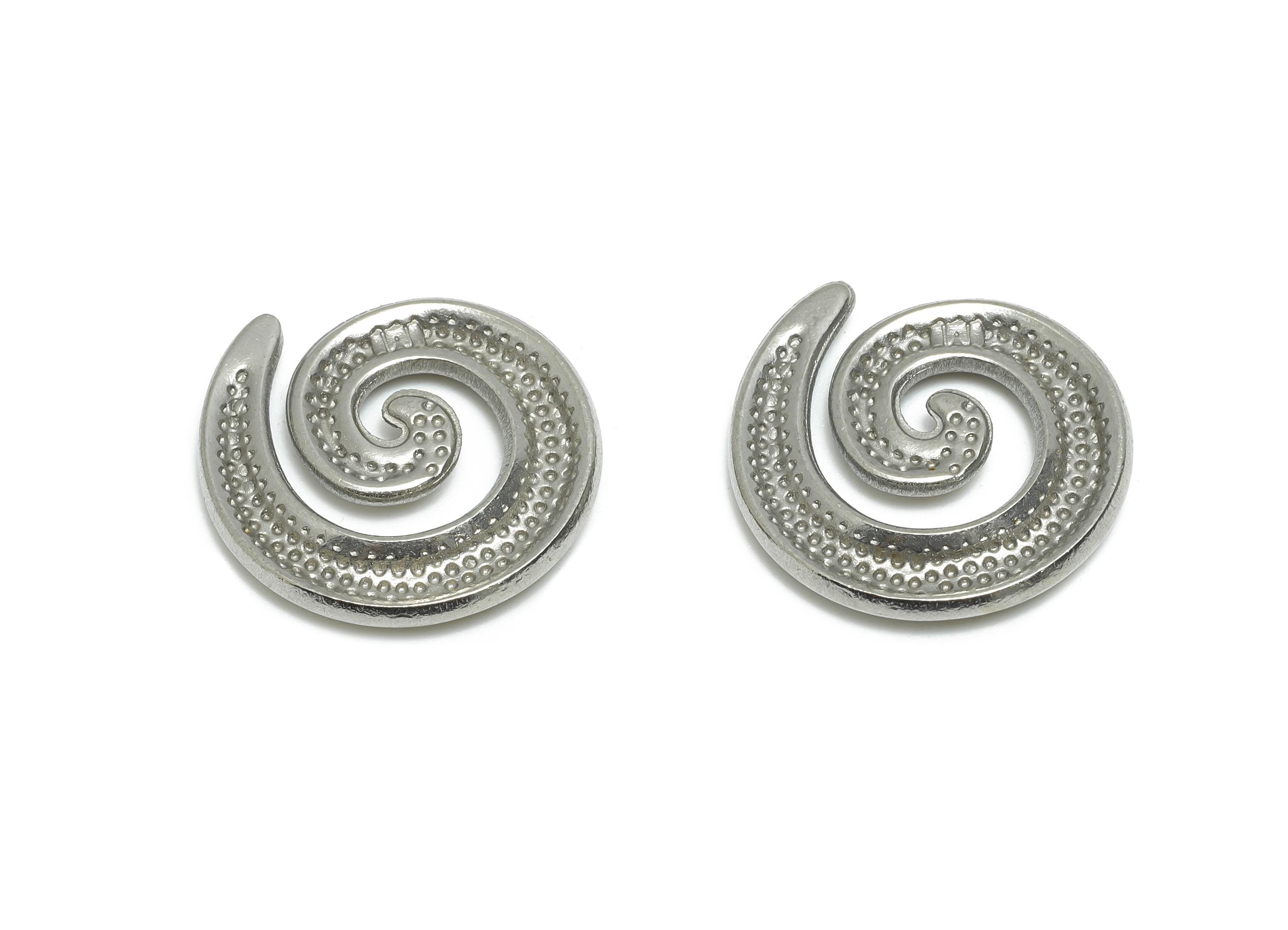 Stainless Steel Snail Charm - Steel Minimalist Swirl Jewelry - Bohemian Abstract Spiral Charm - Stainless Steel Jewelry - 19x18x2mm - SS2062 - DOMEDBAZAAR