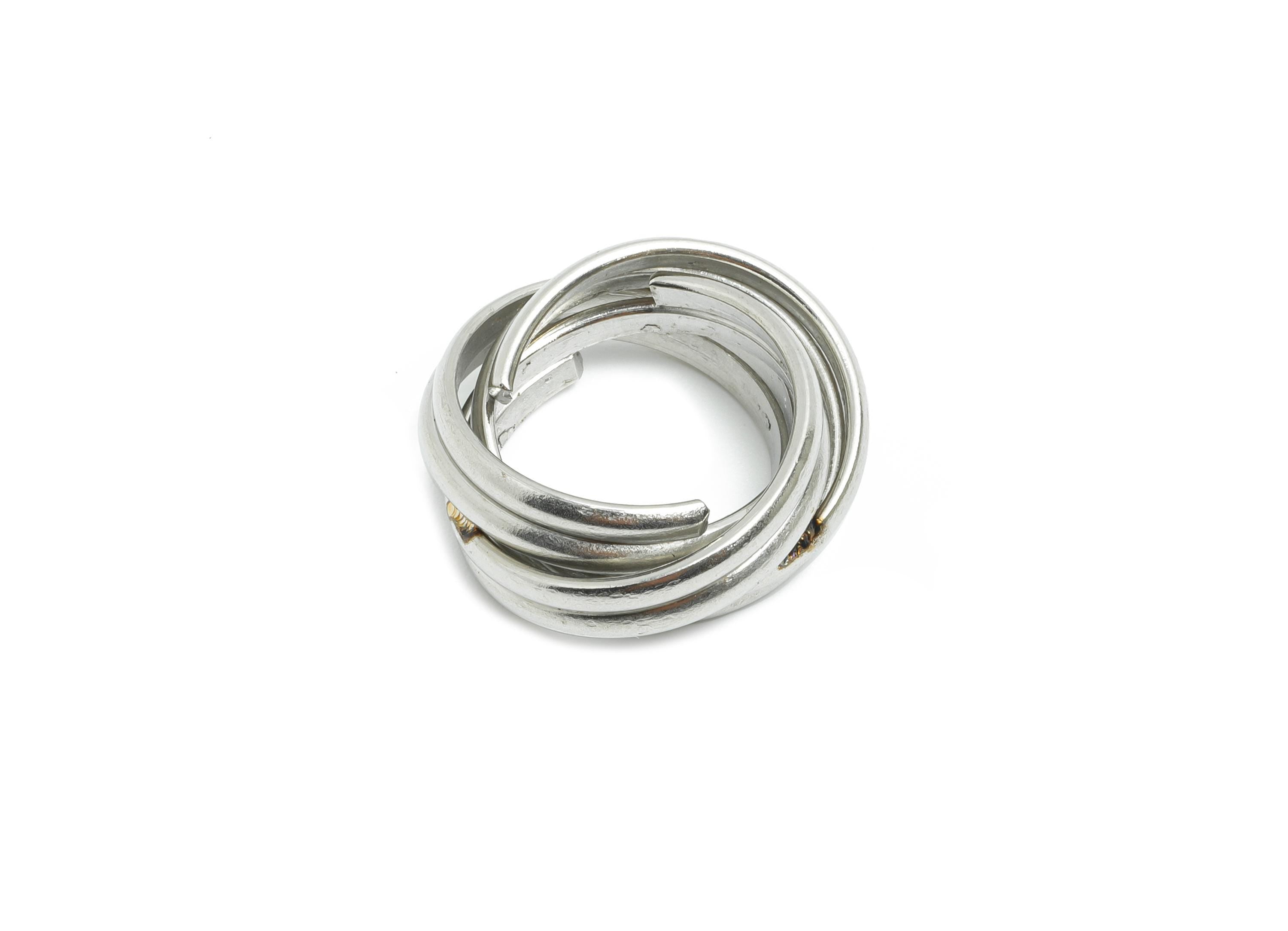 Stainless Steel Circle Charm - Steel Interlocking Charm - Layered Geometric Metal Pendant - Stainless Steel Jewelry - 18x18x7mm - SS2056 - DOMEDBAZAAR