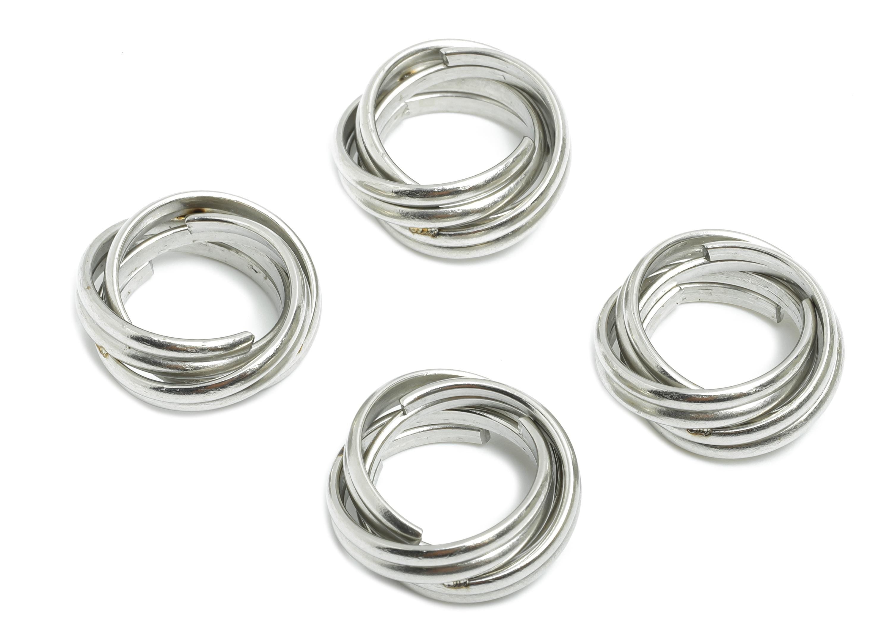 Stainless Steel Circle Charm - Steel Interlocking Charm - Layered Geometric Metal Pendant - Stainless Steel Jewelry - 18x18x7mm - SS2056 - DOMEDBAZAAR