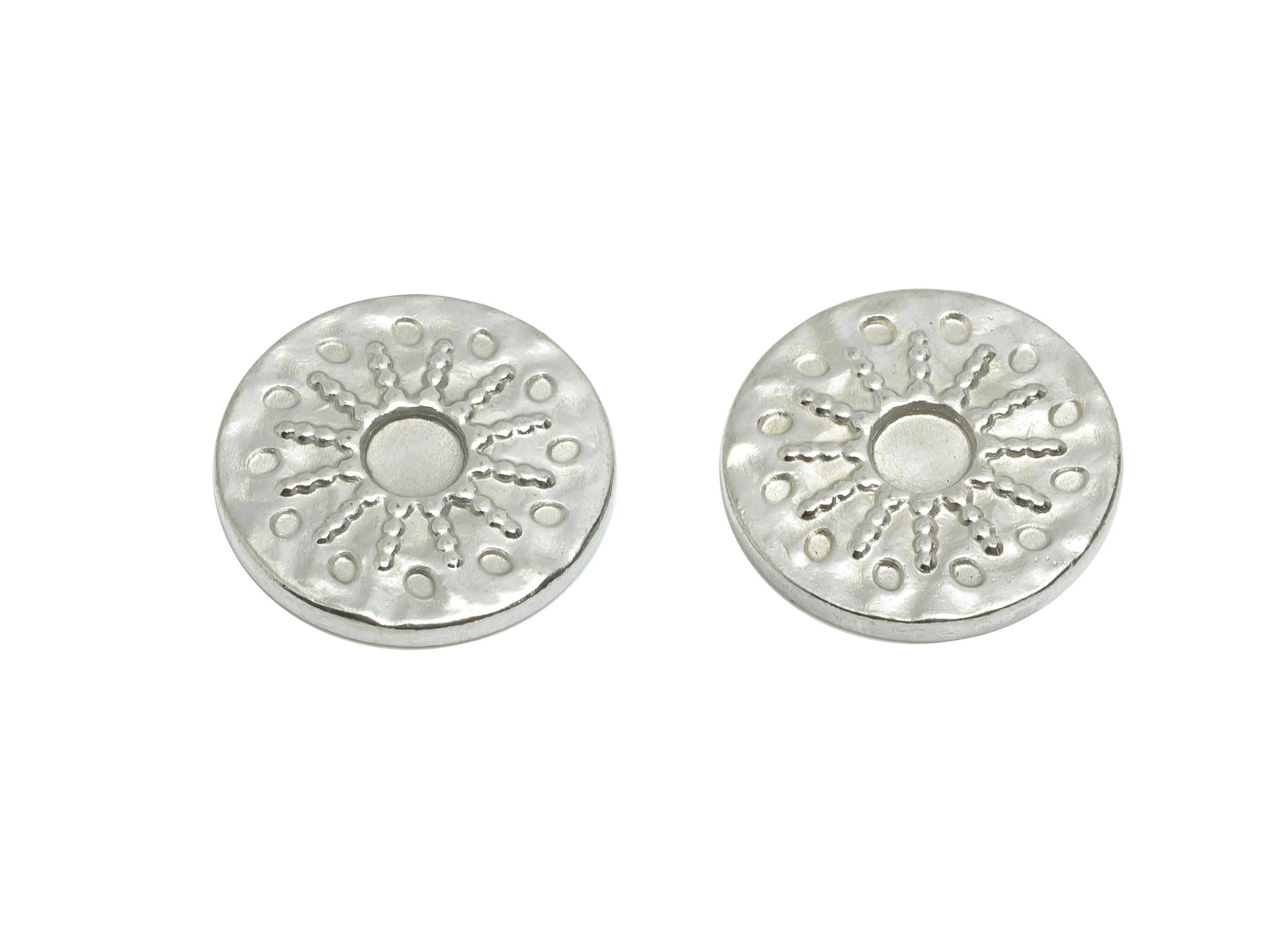 Stainless Steel Sunburst Charm - Hammered Radiant Circle Charm - Steel Solar Textured Medallion Charm - Steel Jewelry - 16x16x2mm - SS2028 - DOMEDBAZAAR