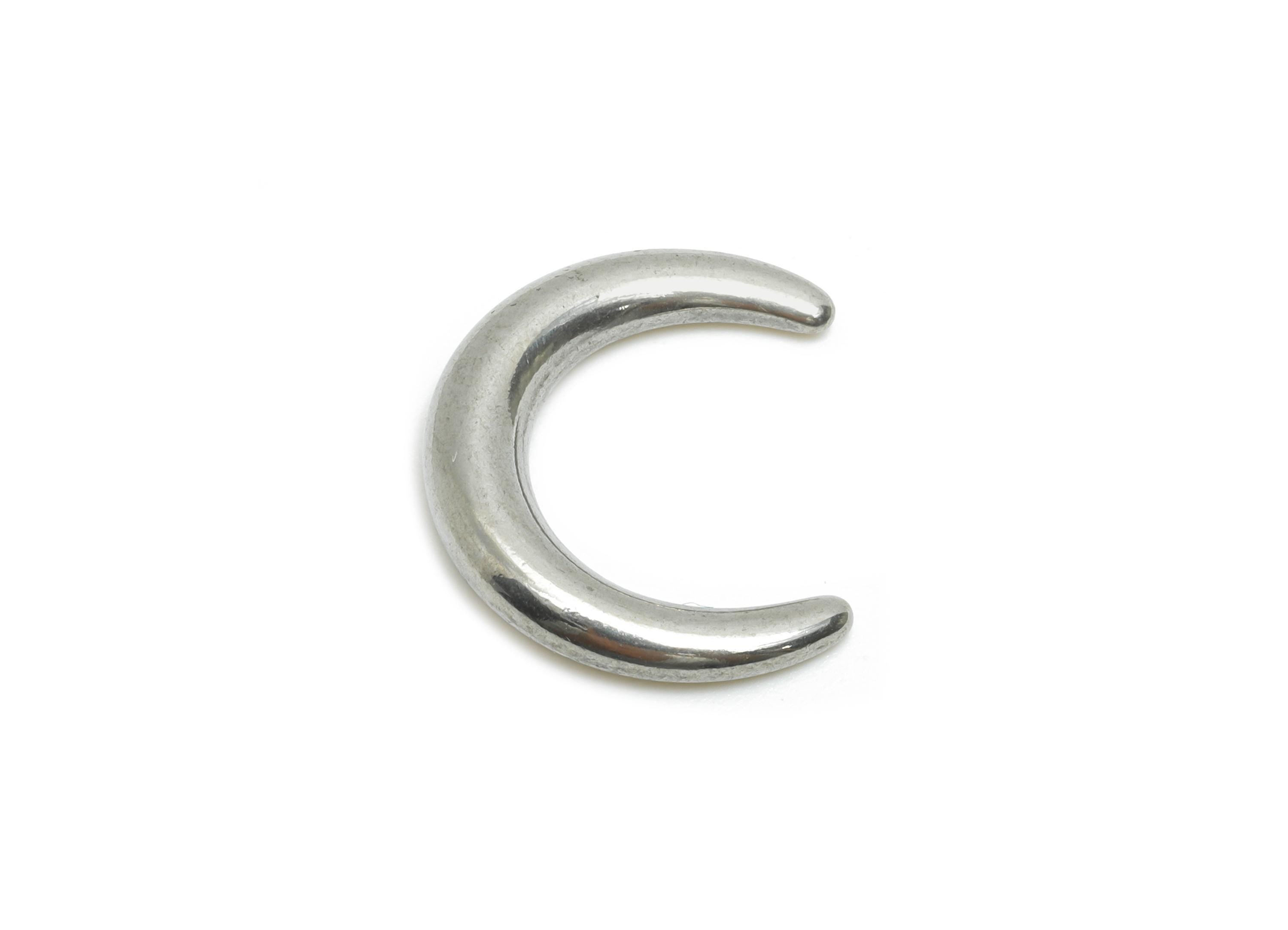 Stainless Steel Crescent Charm - Sleek Steel Crescent Charm - Modern Moon Steel Charm - Dainty Style Steel Jewelry - 14x12x2.8mm - SS2048 - DOMEDBAZAAR