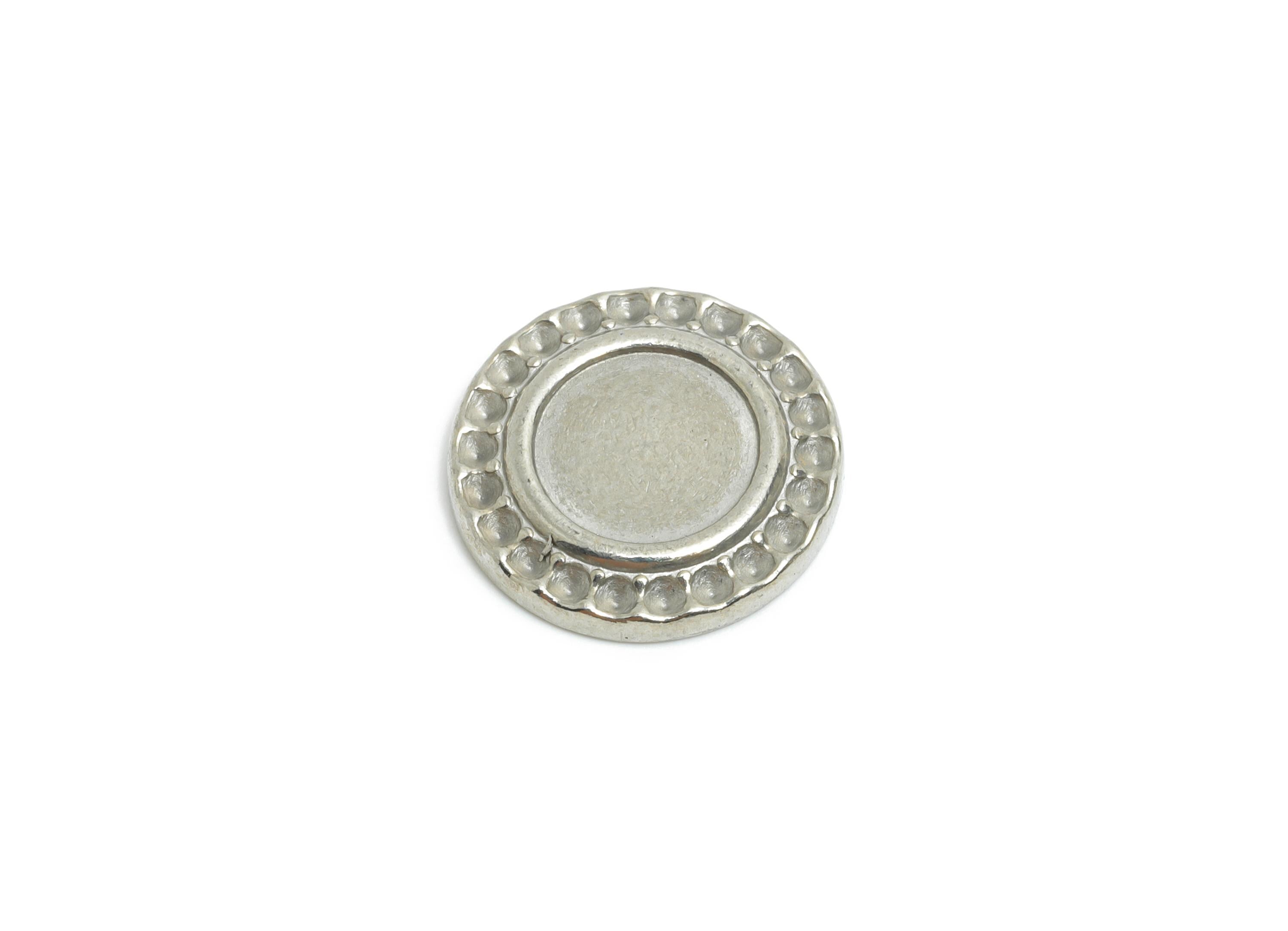 Stainless Steel Coin Charm - Steel Textured Classic Circle Charm - Hammered Metal Disc Charm - Simple Jewelry Accent - 14x14x2.16mm - SS2029 - DOMEDBAZAAR