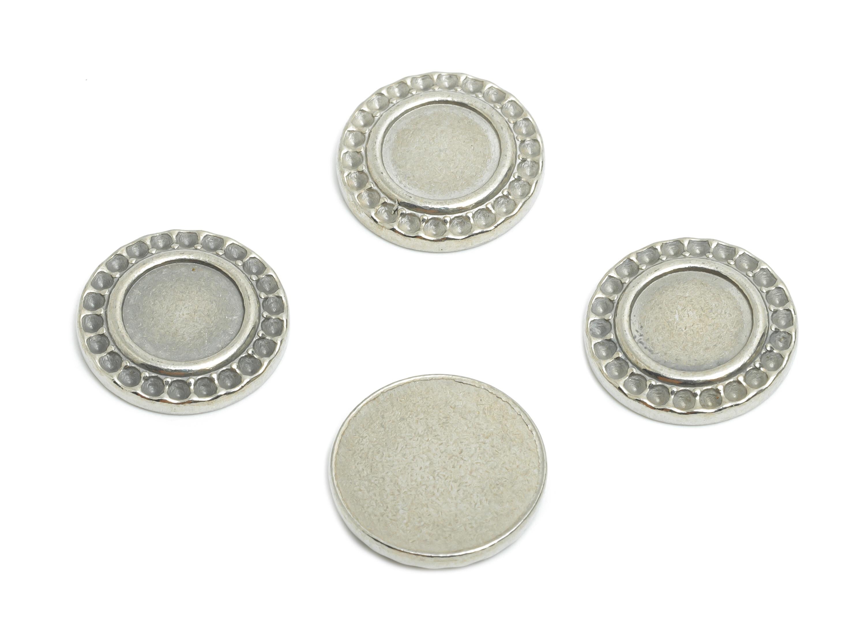 Stainless Steel Coin Charm - Steel Textured Classic Circle Charm - Hammered Metal Disc Charm - Simple Jewelry Accent - 14x14x2.16mm - SS2029 - DOMEDBAZAAR