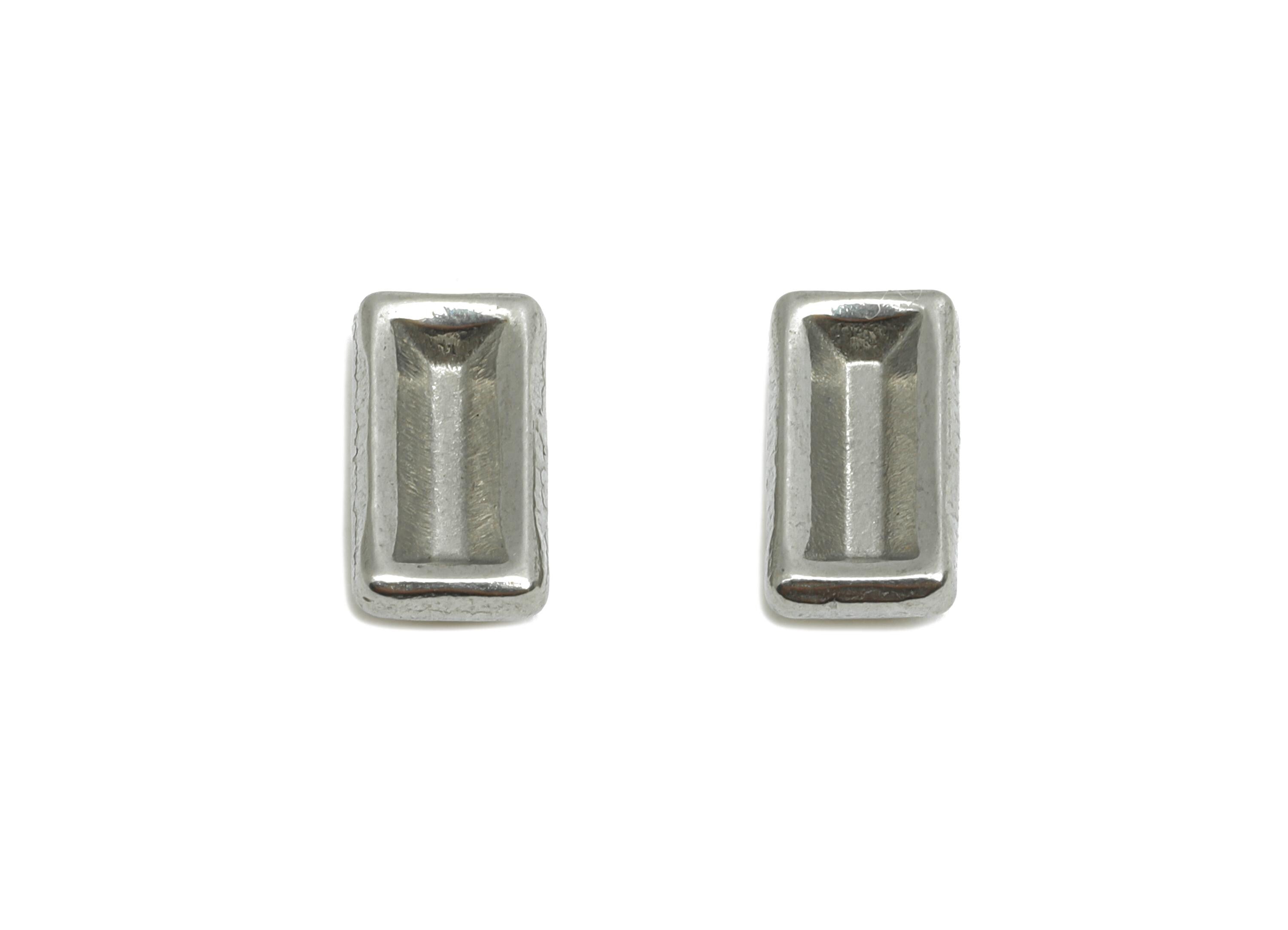 Stainless Steel Rectangle Charm - Mini Simple Steel Geometric Charm - Minimalist Metal Jewelry Accent - Steel Finding - 9x4.9x2.8mm - SS2090 - DOMEDBAZAAR