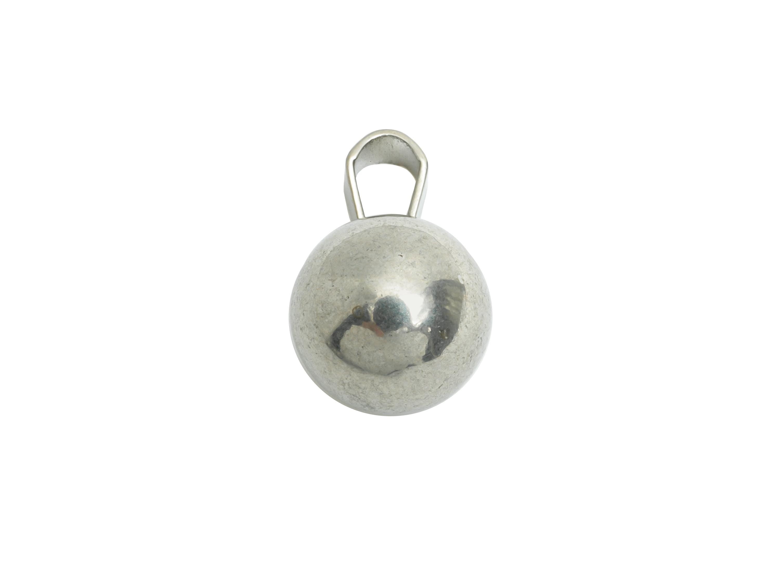 10mm Steel Sphere Pendant - Smooth Silver Round Ball Necklace Pendant - Geometric Sphere Jewelry - Steel Finding - 12.17x10x10mm - SS1683-10 - DOMEDBAZAAR