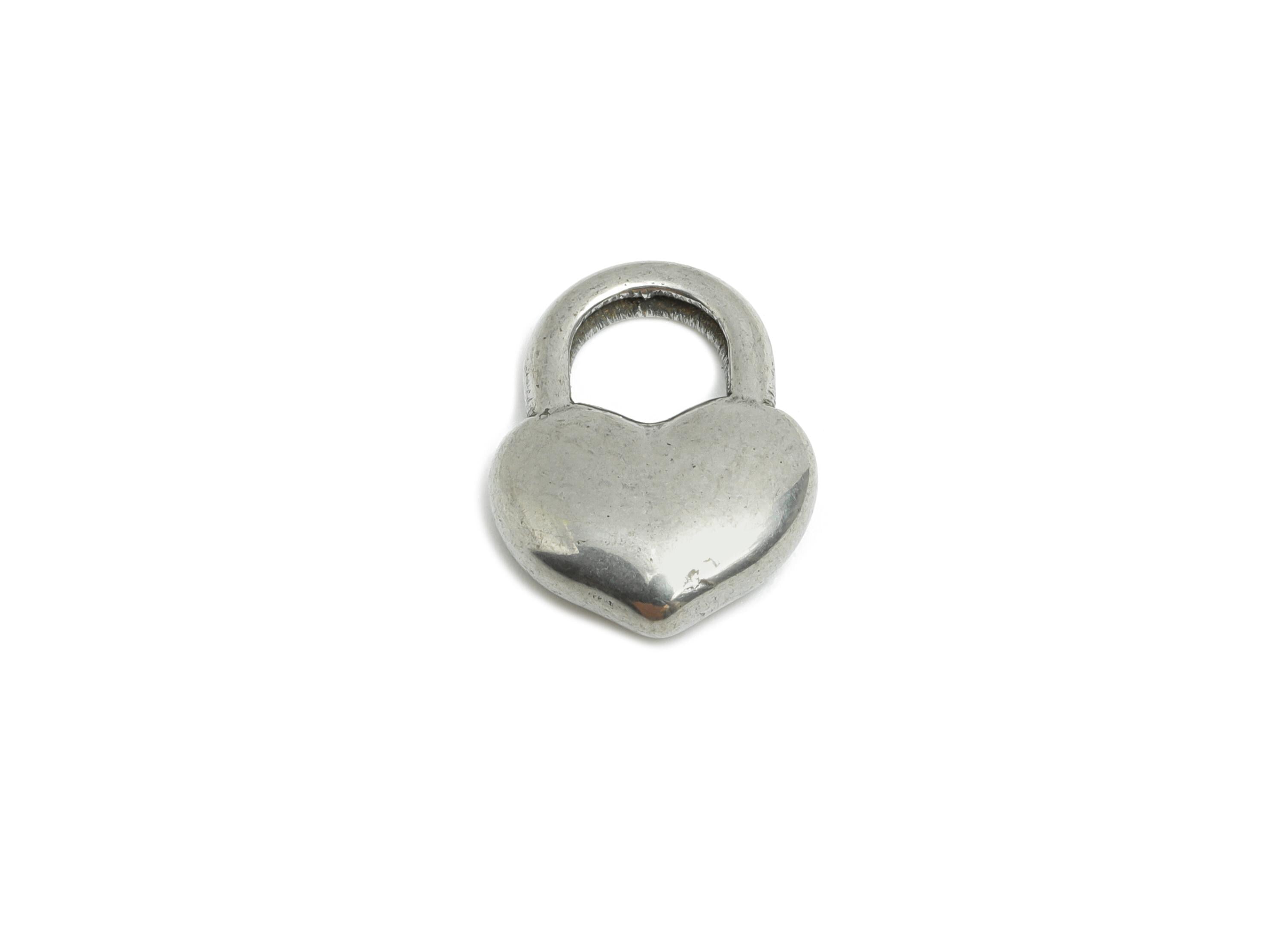 Stainless Steel Heart Charms - Smooth Heart Lock Pendant - Vintage Heart Lock Design - Symbolic Love Lock Jewelry - 14.83x11x3.75mm - SS1916 - DOMEDBAZAAR
