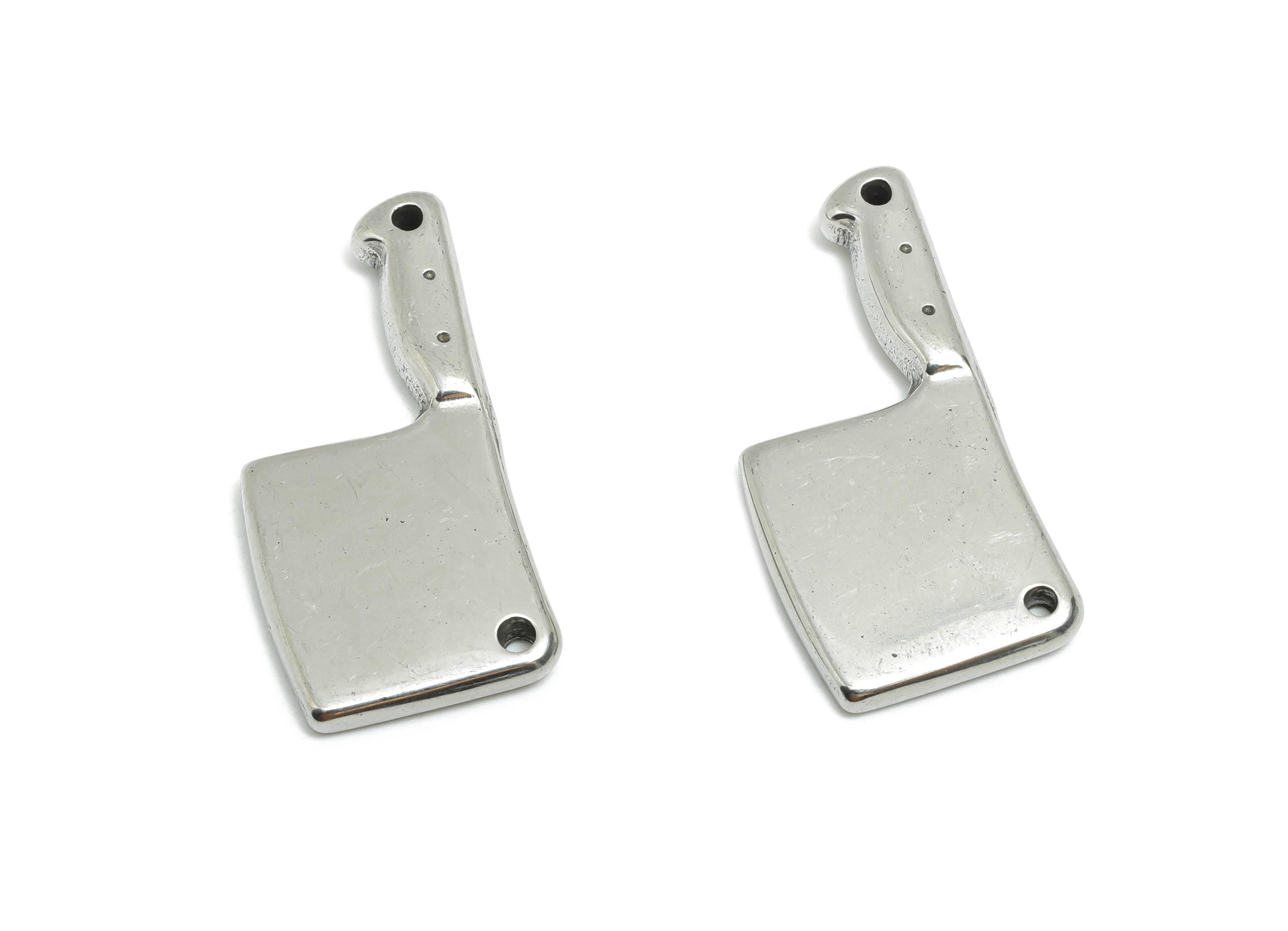 Stainless Steel Knife Pendant - Culinary Tools Necklace Pendant with 2 Holes - Silver Punk Style Pendant - Steel Jewelry - 32x15x2mm -SS1977 - DOMEDBAZAAR