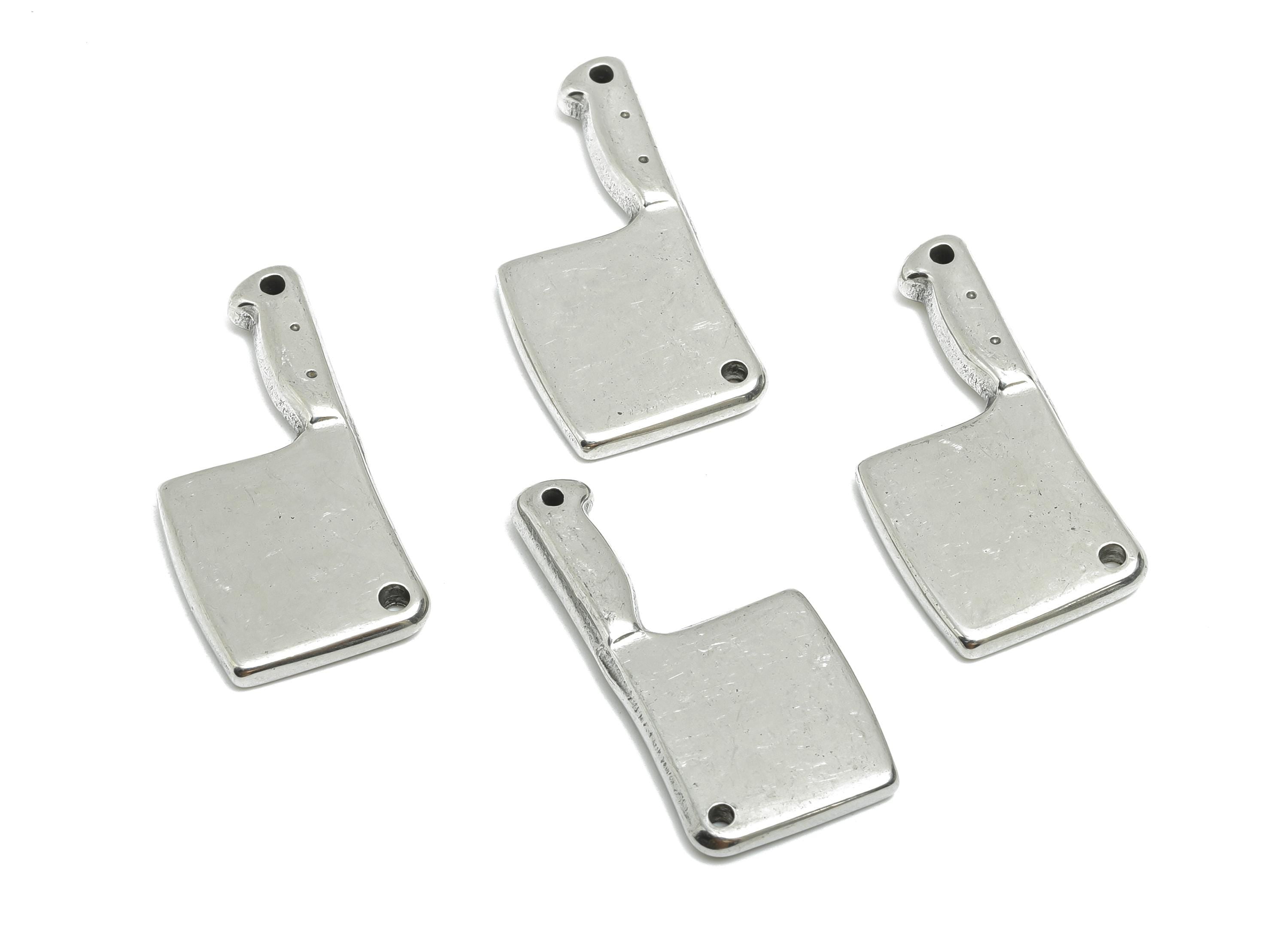 Stainless Steel Knife Pendant - Culinary Tools Necklace Pendant with 2 Holes - Silver Punk Style Pendant - Steel Jewelry - 32x15x2mm -SS1977 - DOMEDBAZAAR