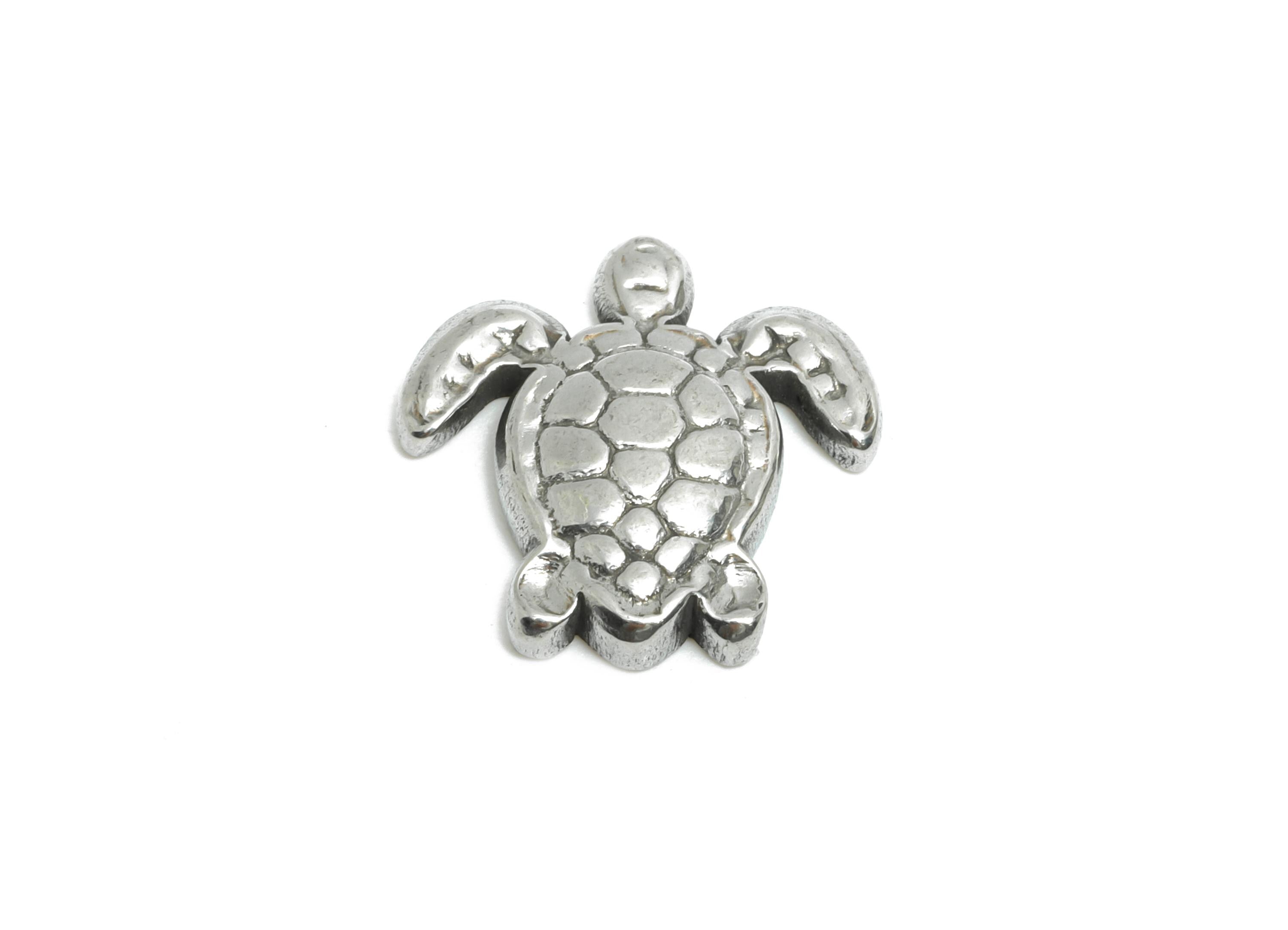 Stainless Steel Turtle Charms - Steel Textured Marine Charm - Minimalist Sea Life Jewelry - Steel Jewelry Making - 15.33x15x3.07mm - SS1789 - DOMEDBAZAAR
