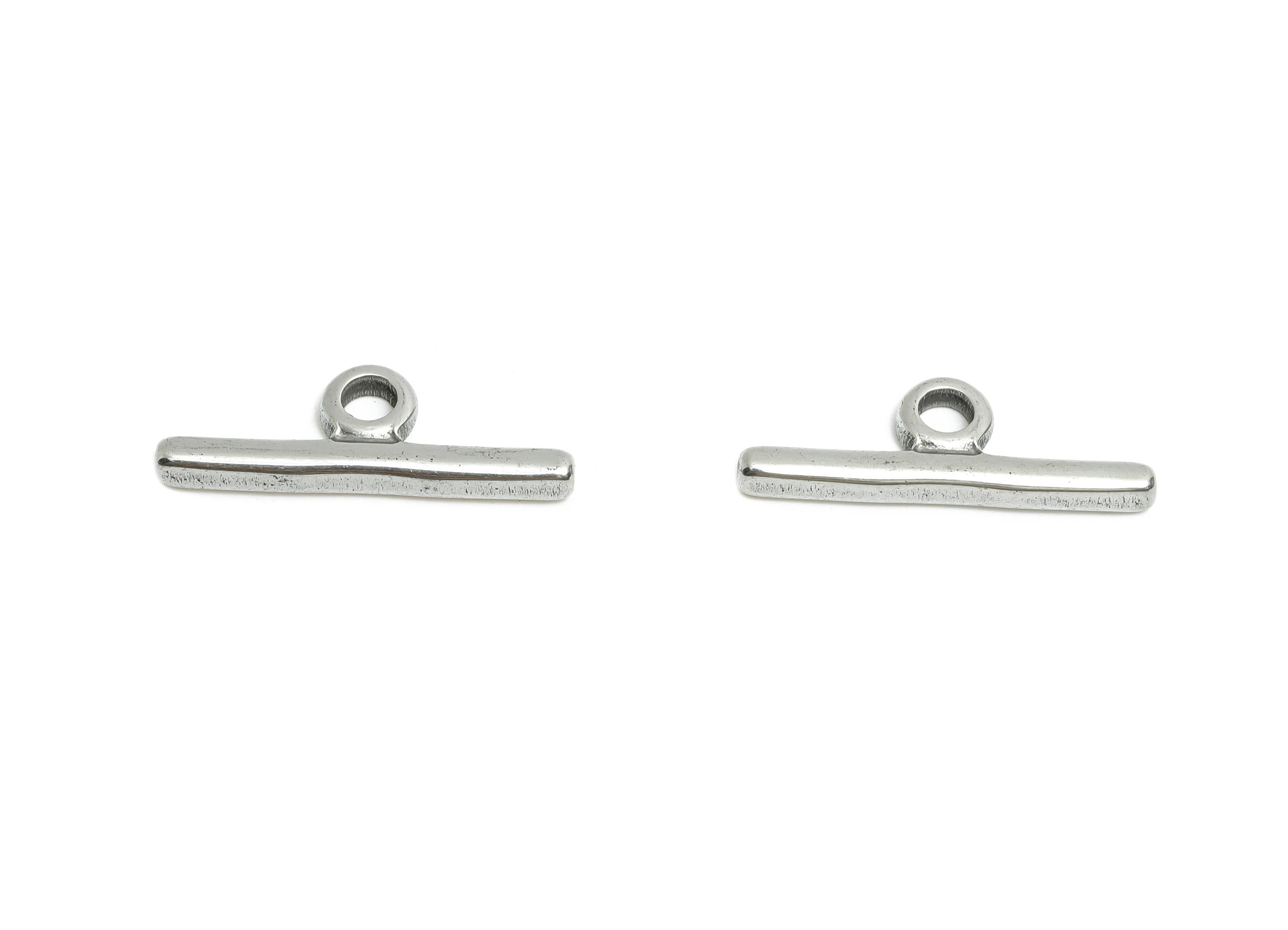 Minimalist Toggle Clasp - Stainless Steel Simple Toggle Clasp for Necklace - Jewelry Making Supplies - Steel Finding - 21x7.31x2mm - SS1881 - DOMEDBAZAAR