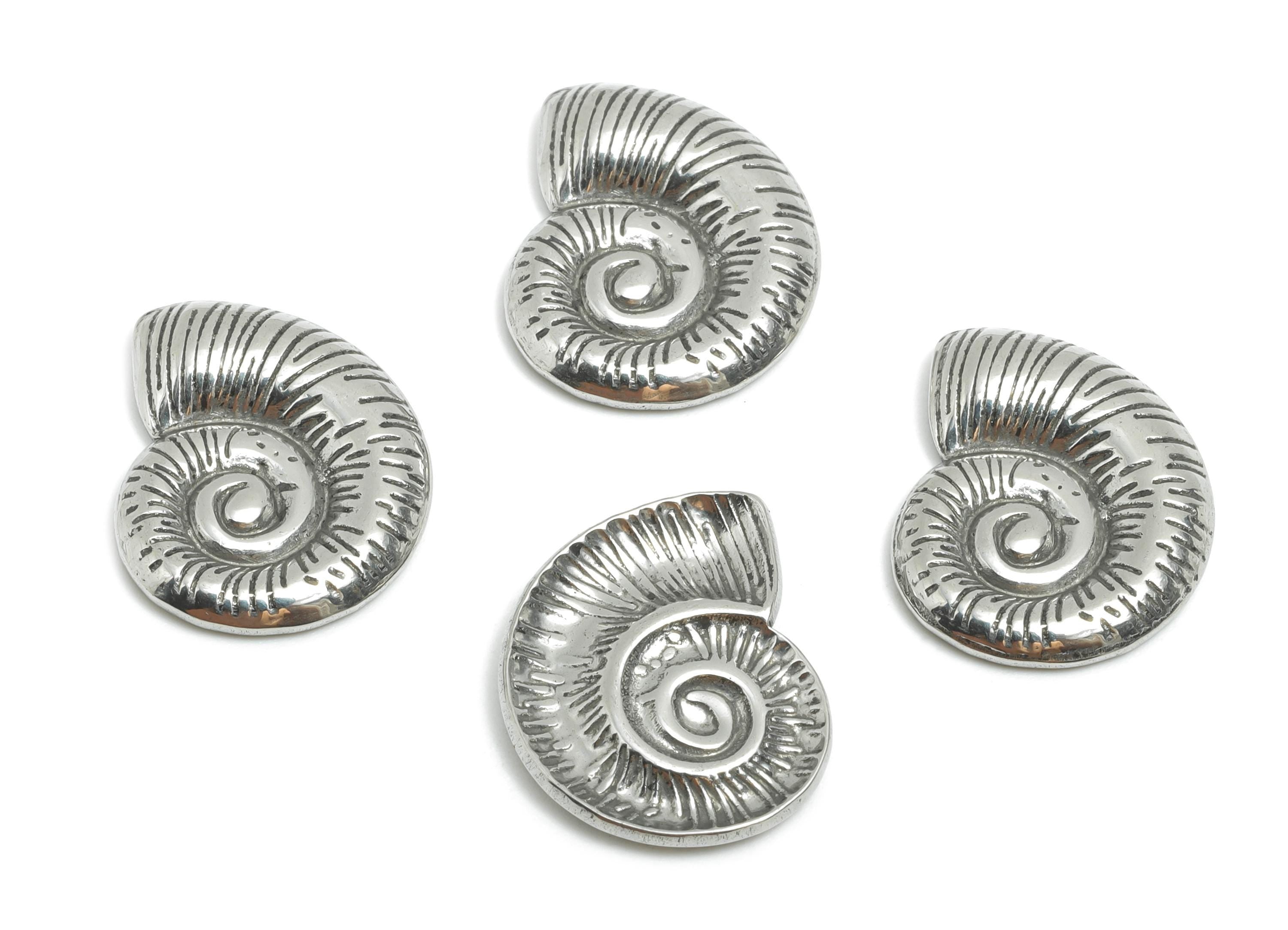 Stainless Steel Conch Charms - Steel Textured Marine Charm - Spiral Shell Coastal Jewelry - Steel Jewelry Making - 17.5x13.46x2.5mm - SS1878 - DOMEDBAZAAR