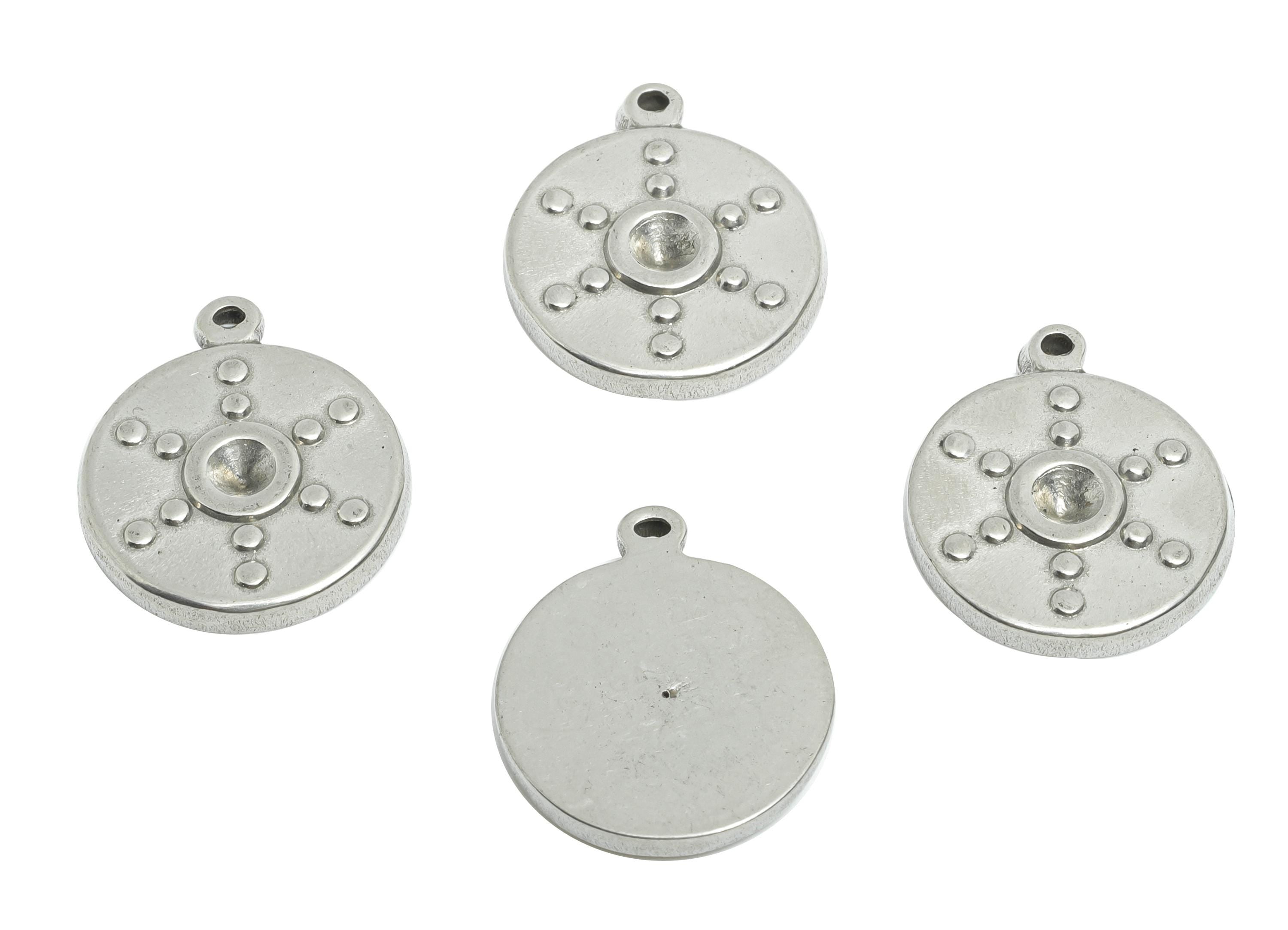 Stainless Steel Round Pendant - Minimalist Decorative Jewelry Making Supplies - Boho Chic Pendant For Diamond - 19x16x2.78mm - SS1921 - DOMEDBAZAAR