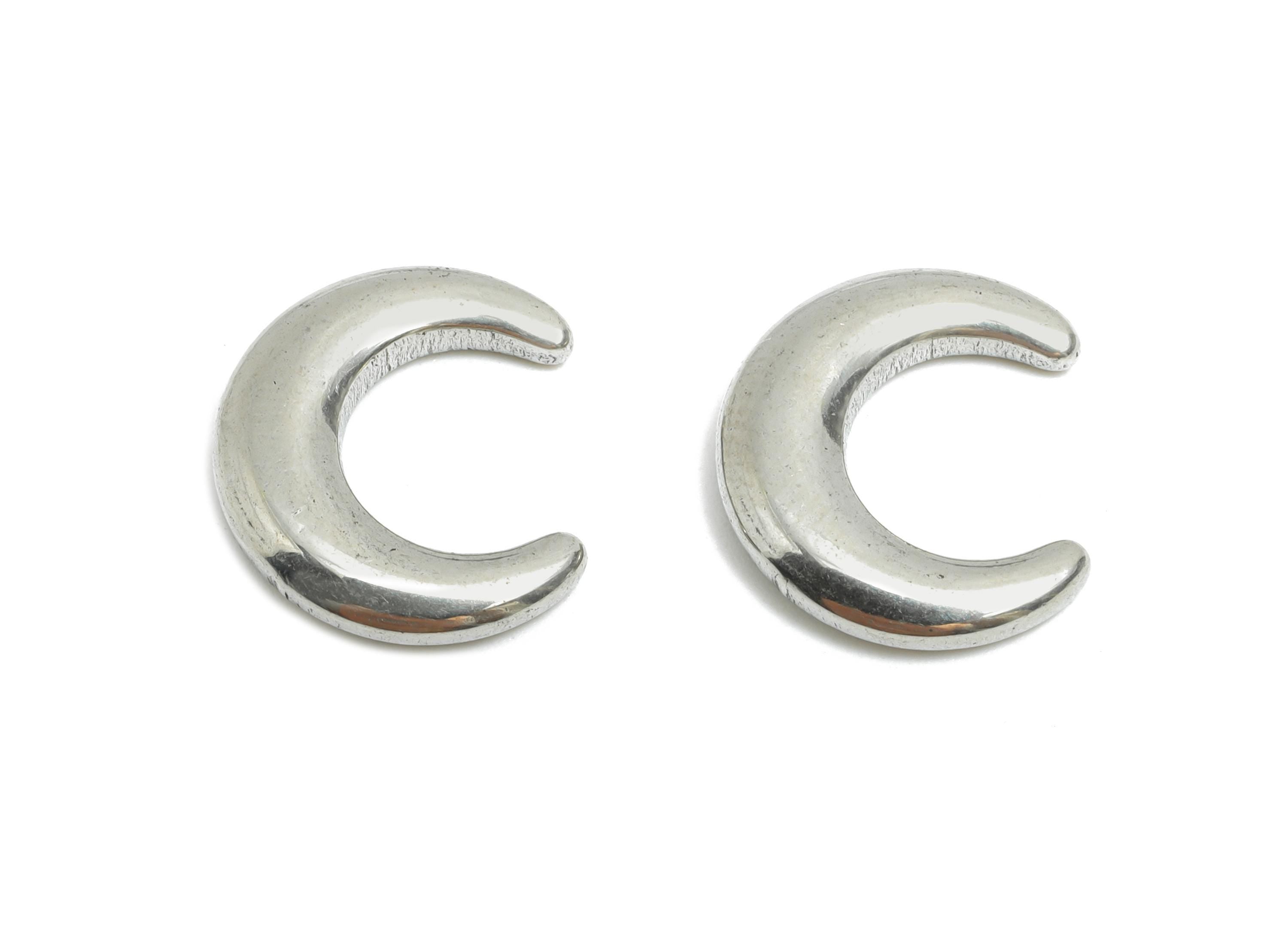 Stainless Steel Crescent Charm - Smooth Celestial Moon Charm - Steel Minimalist Cosmic Design - Silver Moon Jewelry - 14.8x12.9x3mm - SS1792 - DOMEDBAZAAR