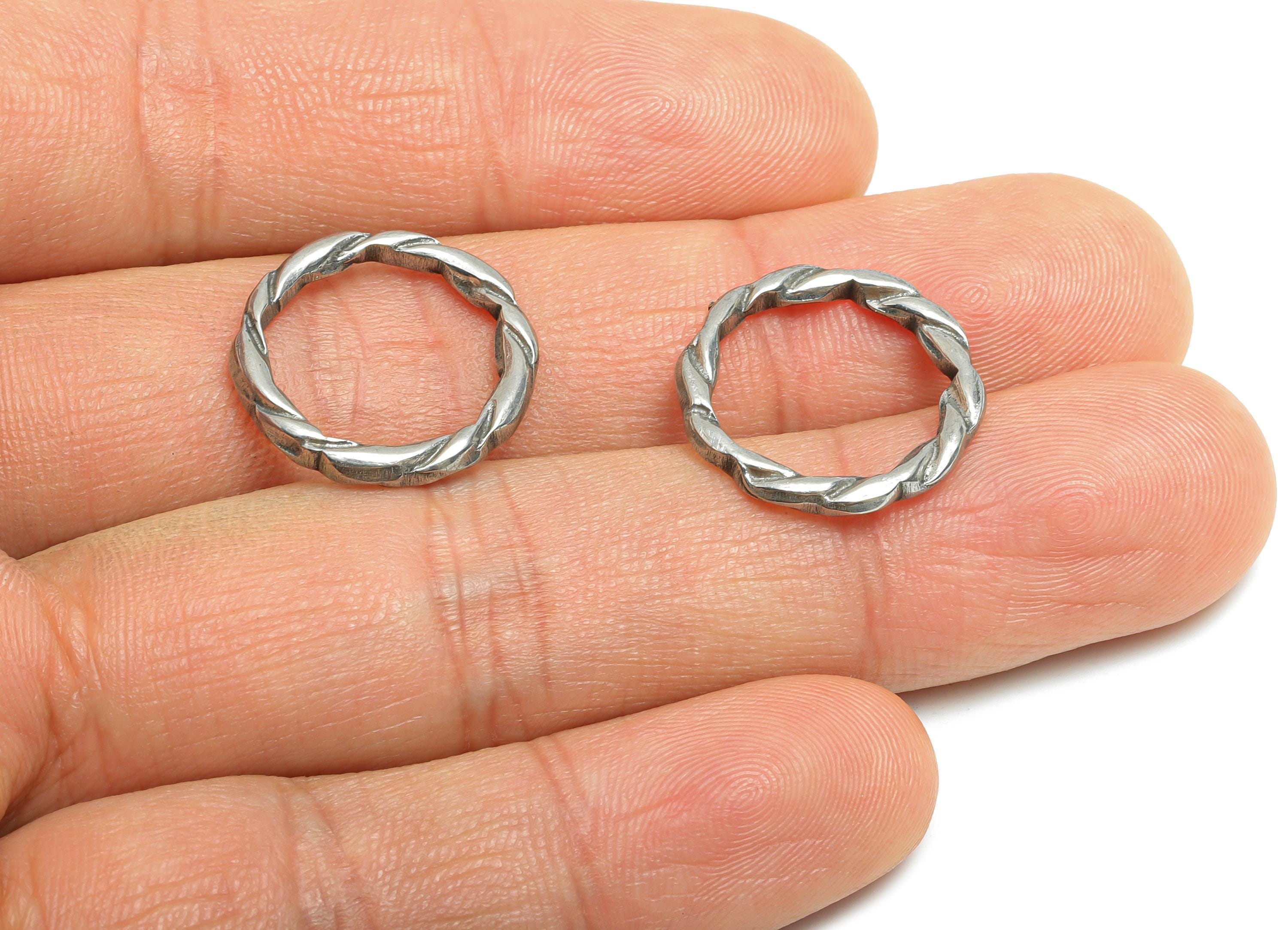 Stainless Steel Circular Charm - Minimalist Twisted Metal Charm - Geometric Twisted Charm - Stainless Steel Jewelry - 18x19x2.21mm - SS1948 - DOMEDBAZAAR