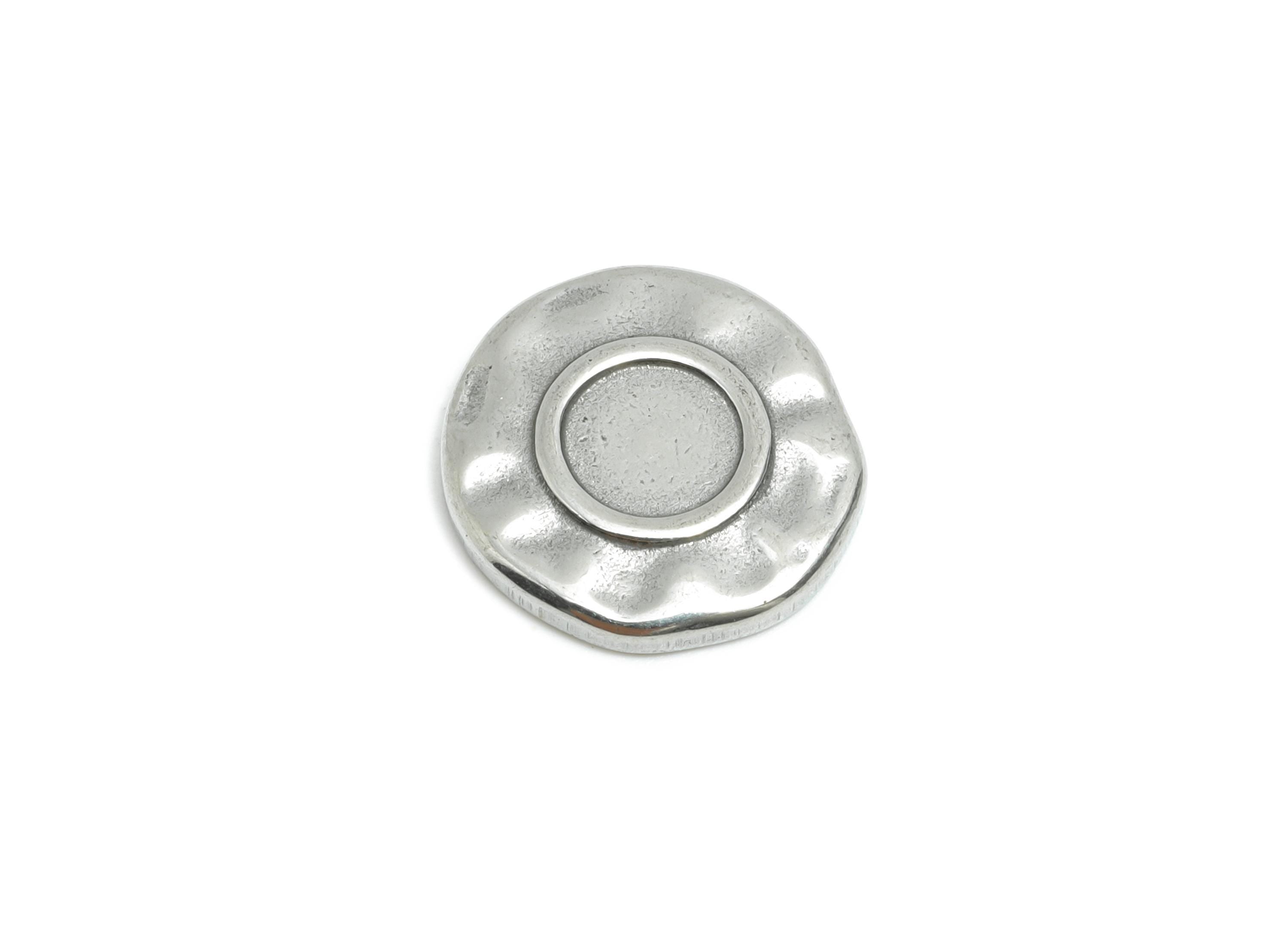 Stainless Steel Coin Charms - Hammered Round Steel Charm - Round Craft Supply For Gemstone - Stainless Steel Jewelry - 13x13x2.23mm - SS1891 - DOMEDBAZAAR