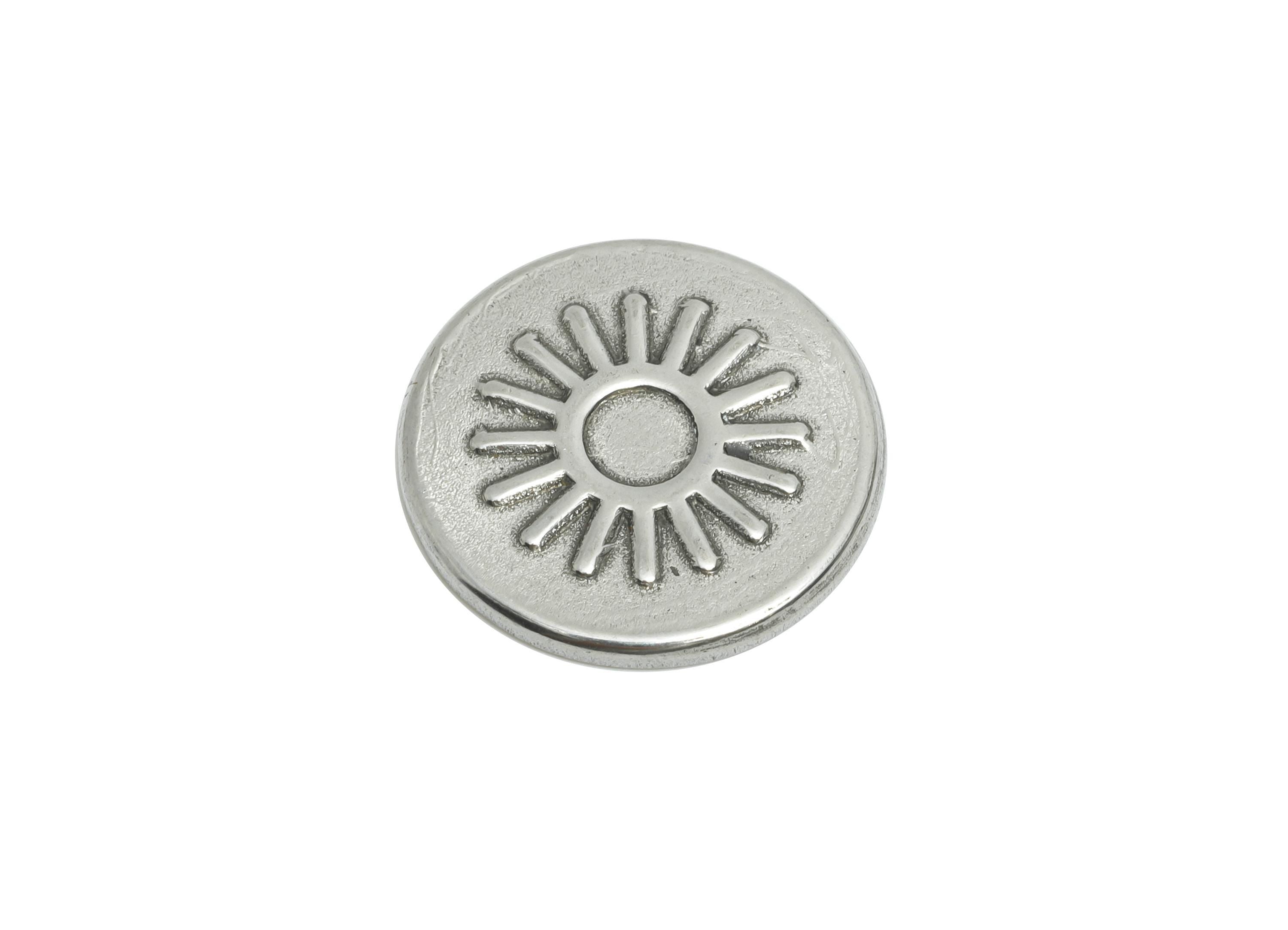 Stainless Steel Sun Charms - Sunburst Button Steel Charm - Round Craft Supply For Gemstone - Stainless Steel Jewelry - 16x16x1.63mm - SS1727 - DOMEDBAZAAR