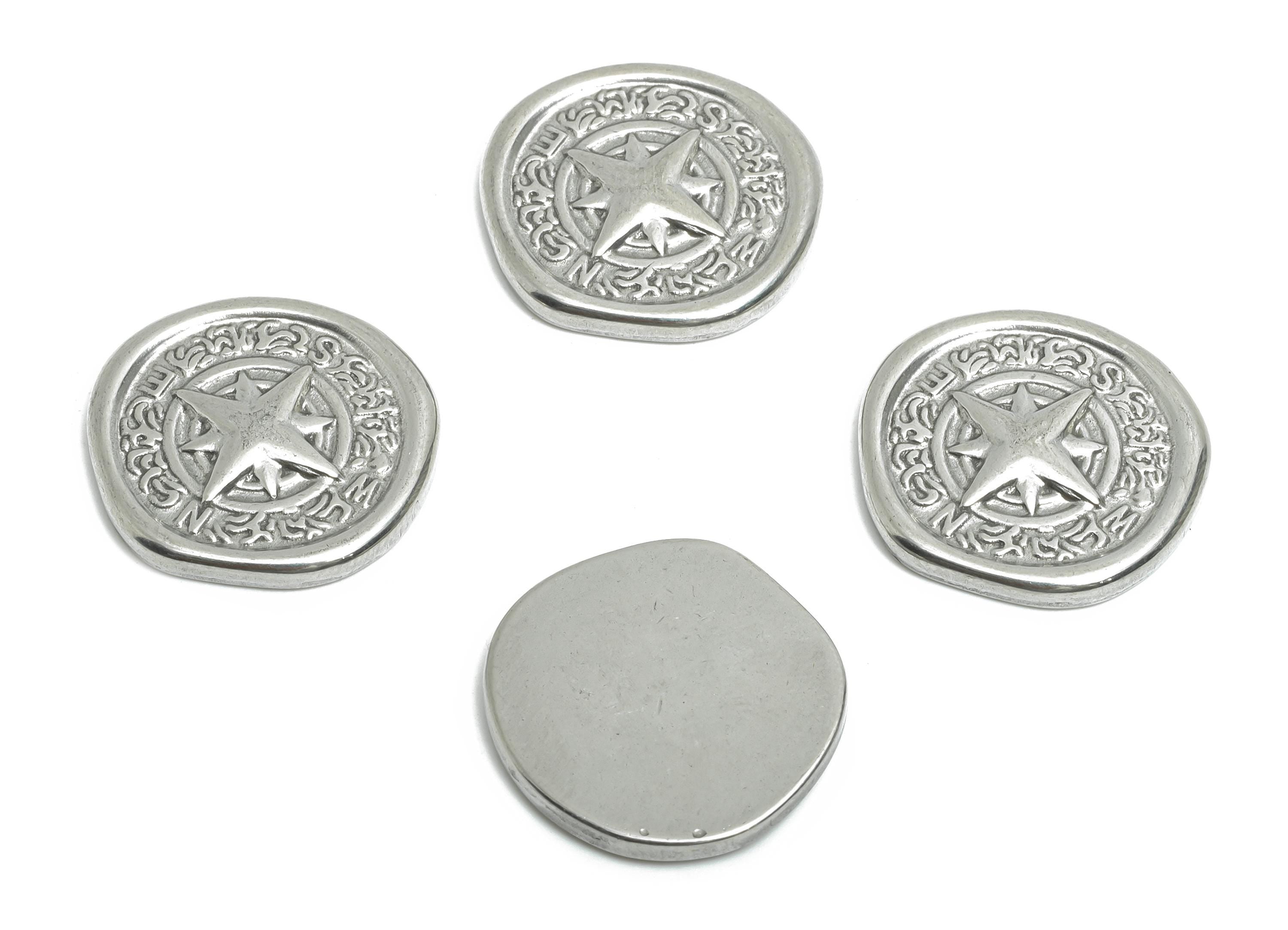 Engraved Star Compass Charm - NSEW Compass Star Charm - Travel Compass Decorative Element - Stainless Steel Jewelry -19x18x 2.71mm - SS1898 - DOMEDBAZAAR