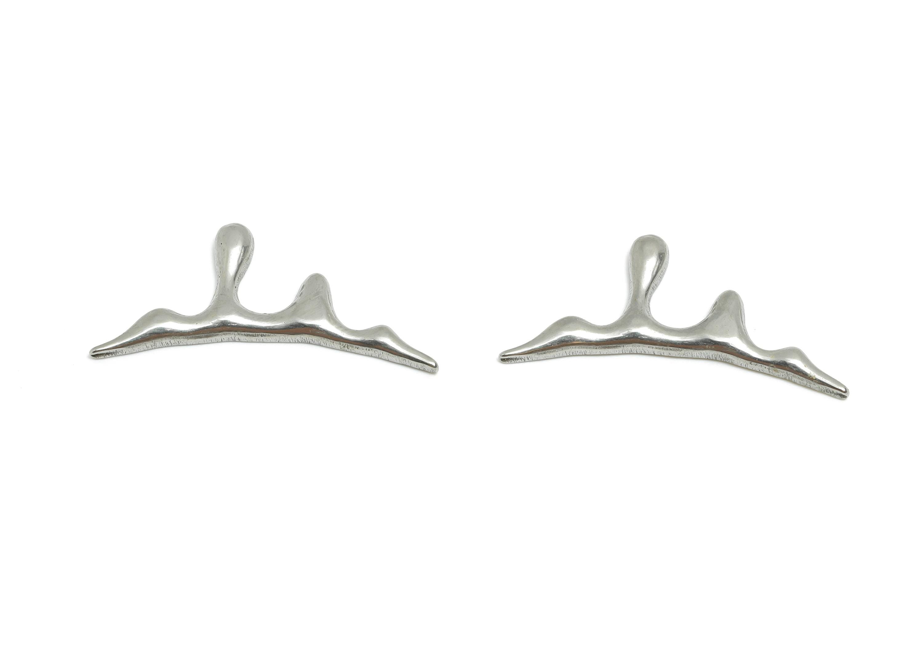 Steel Liquid Flow Charm - Abstract Melt Fluid Modern Jewelry - Minimalist Wave Charm - Stainless Steel Jewelry - 30x12x1.75mm - SS1750 - DOMEDBAZAAR