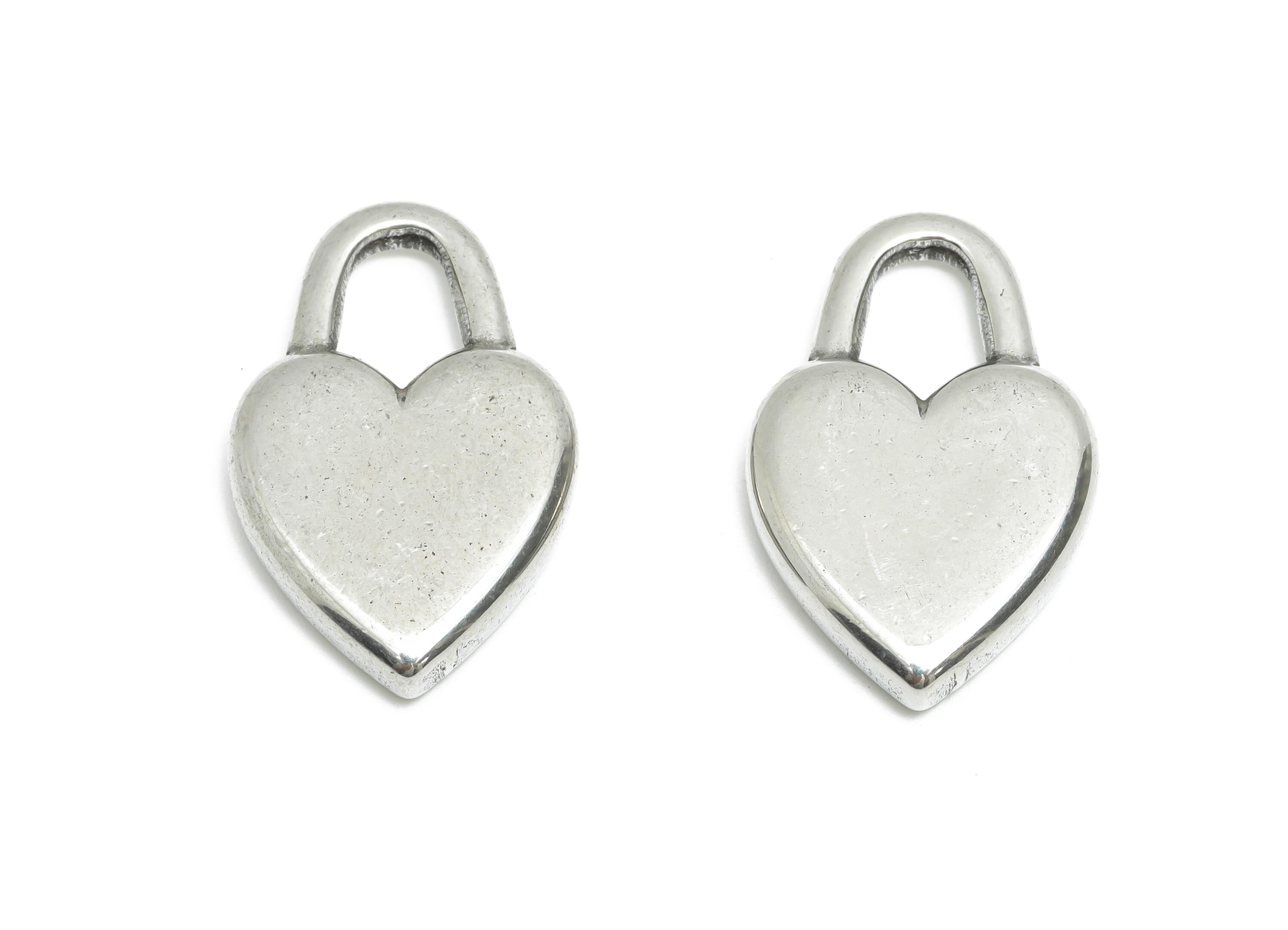 Stainless Steel Heart Charms - Smooth Heart Lock Pendant - Vintage Heart Lock Design - Symbolic Love Lock Jewelry - 24.65x15.89x4mm - SS1758 - DOMEDBAZAAR
