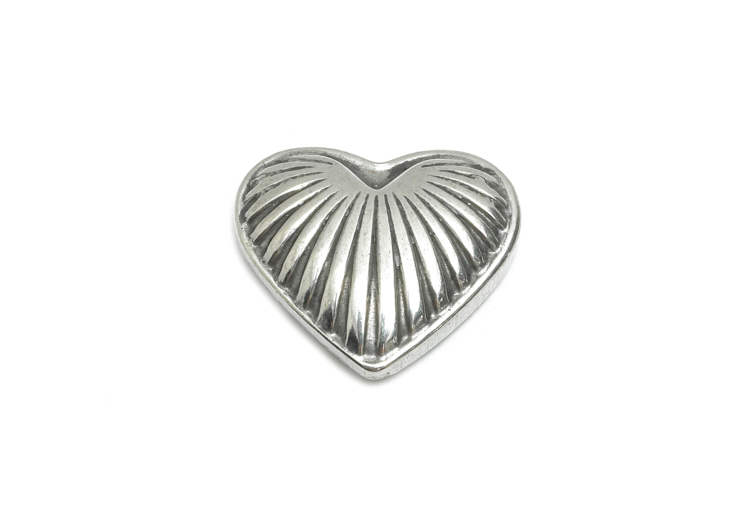 Stainless Steel Heart Charm - Textured Delicate Heart Charm - Romantic Heart Design - Elegant Handmade Jewelry - 17.05x19.63x5.18mm - SS1764 - DOMEDBAZAAR