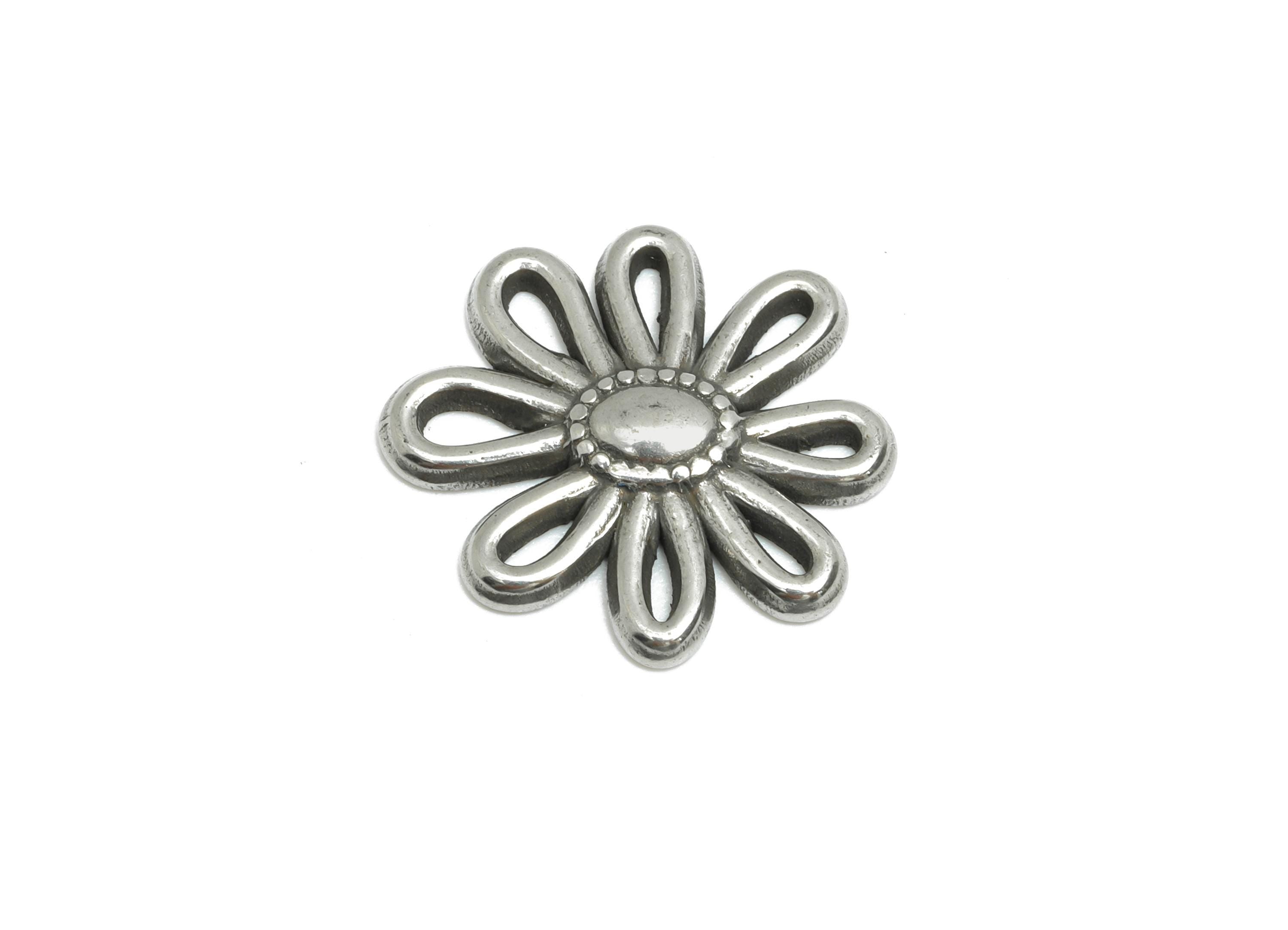 Stainless Steel Flower Charms - Delicate Botanical Flower Charms - Elegant Nature Design - Jewelry Accessory - 15.59x15.61x1.38mm - SS1928 - DOMEDBAZAAR