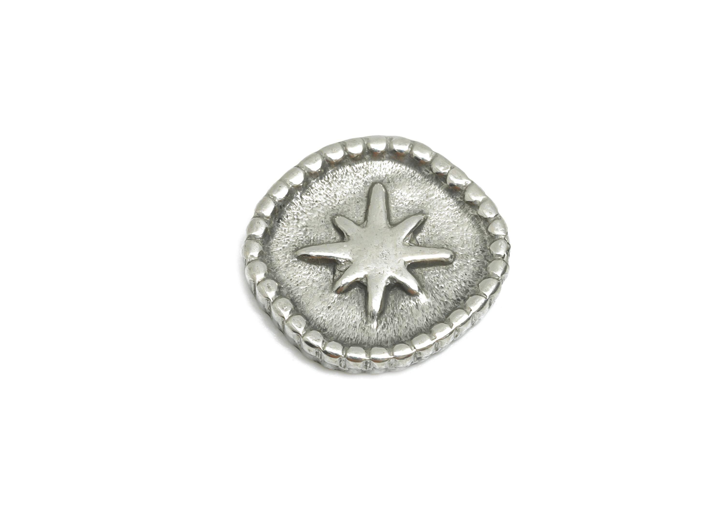 Stainless Steel Star Charm - Celestial Jewelry for Necklace - DIY Jewelry Supplies - Textured Border Crafting Jewelry - 12x12x2mm - SS1822 - DOMEDBAZAAR