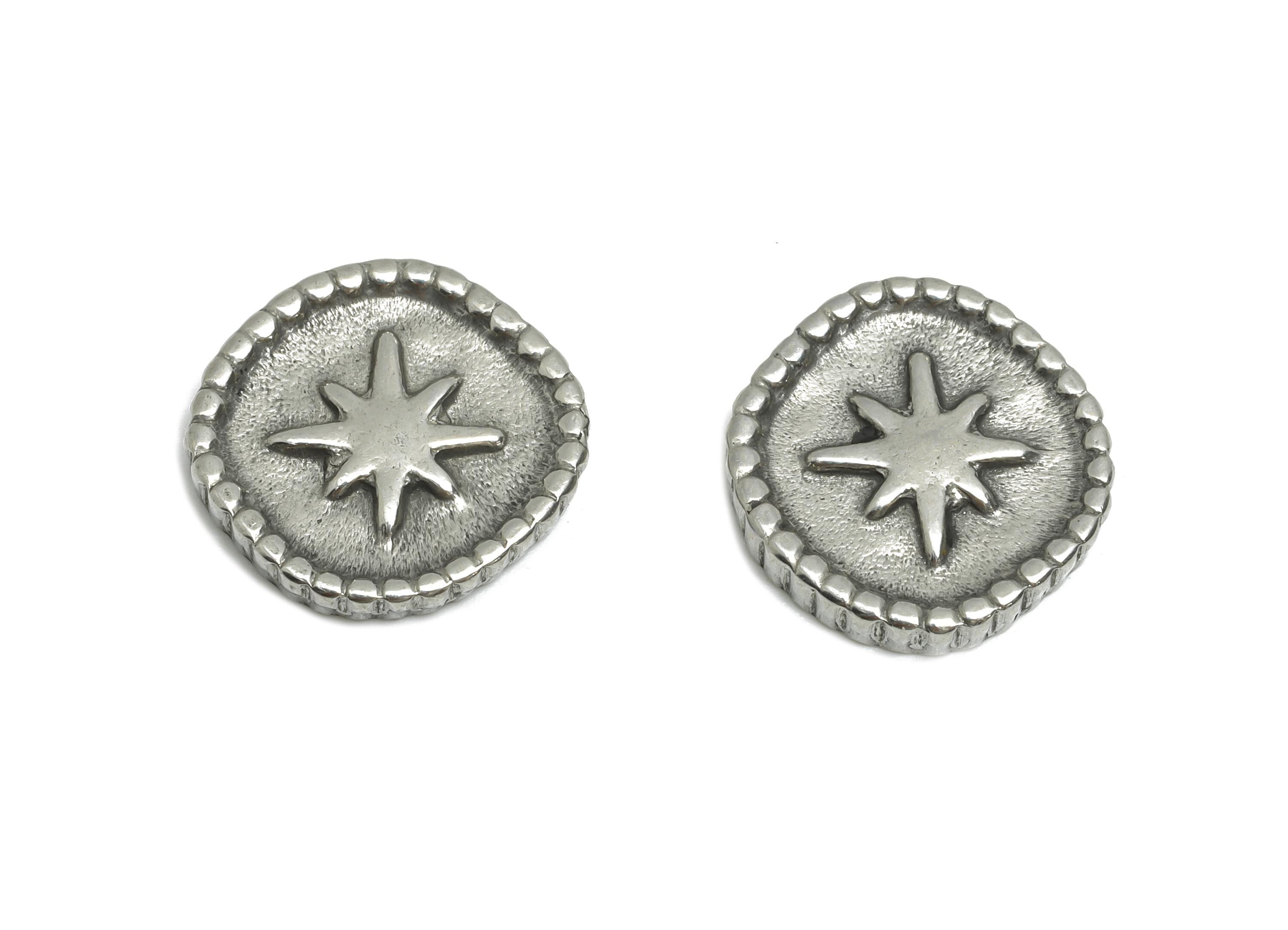 Stainless Steel Star Charm - Celestial Jewelry for Necklace - DIY Jewelry Supplies - Textured Border Crafting Jewelry - 12x12x2mm - SS1822 - DOMEDBAZAAR